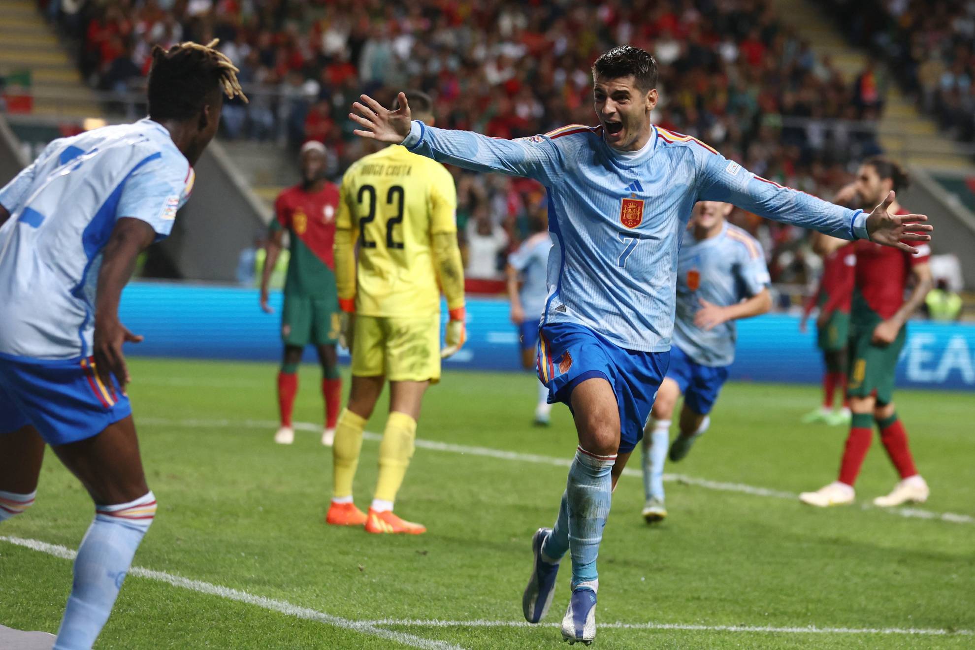 Álvaro Morata celebra el gol del triunfo  Reuters