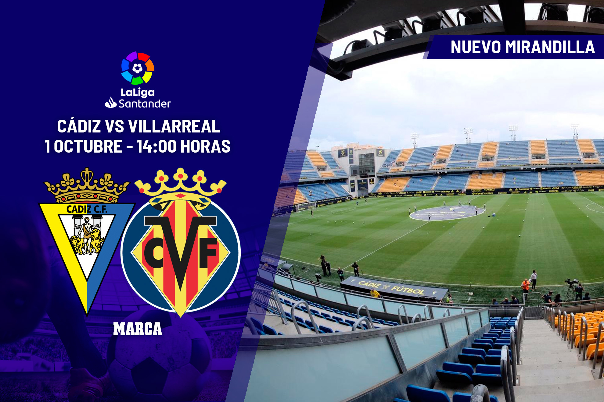 Cádiz - Villarreal: Horario y dónde ver en TV hoy el partido de la jornada 7 de Primera División