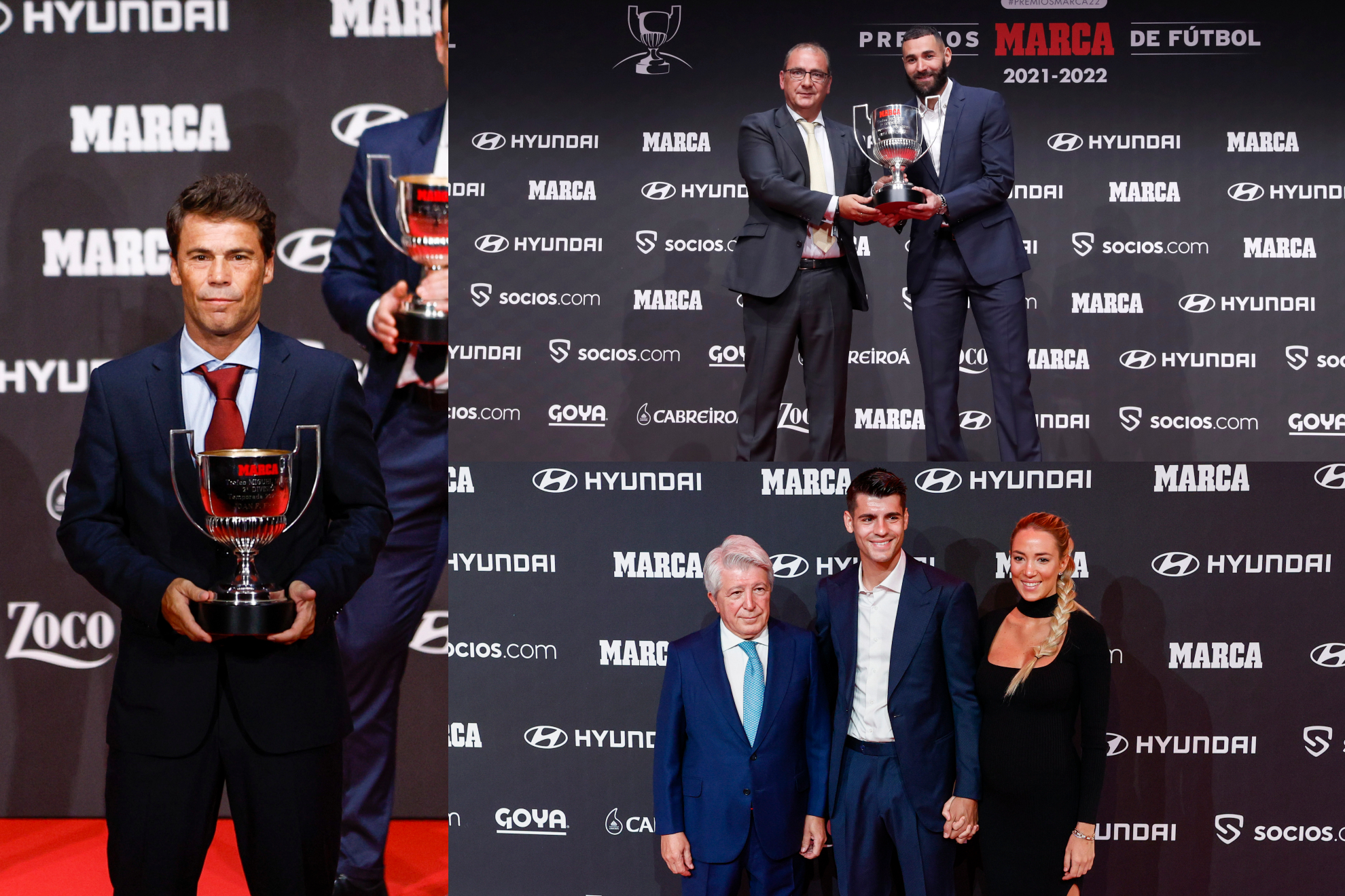 Rubi, Benzema y Morata en los premios MARCA
