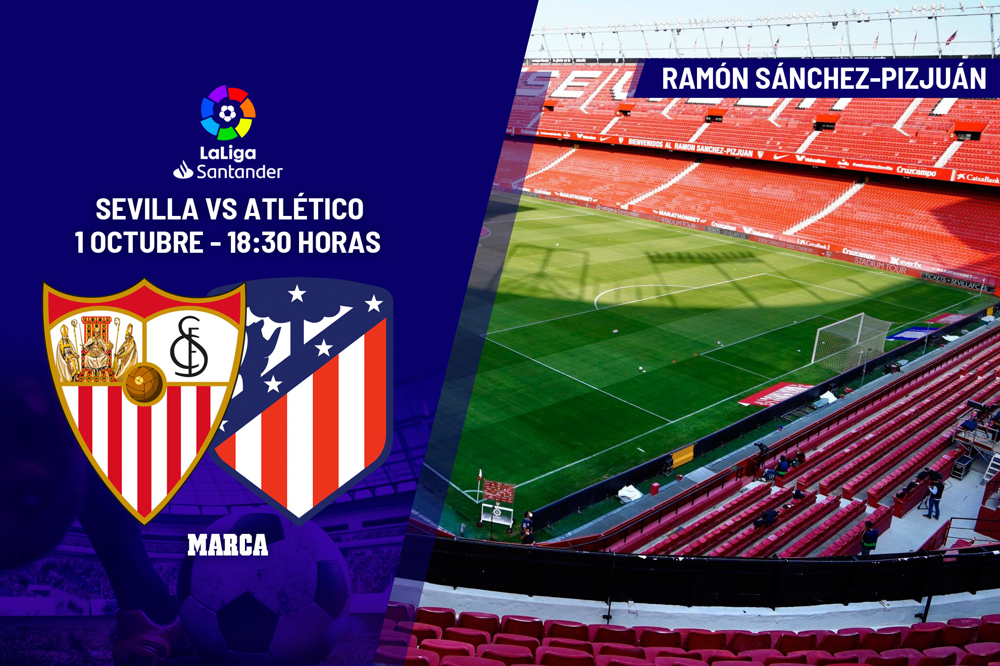 Sevilla - Atlético de Madrid: Horario y dónde ver en TV hoy el partido de la jornada 7 de Primera División