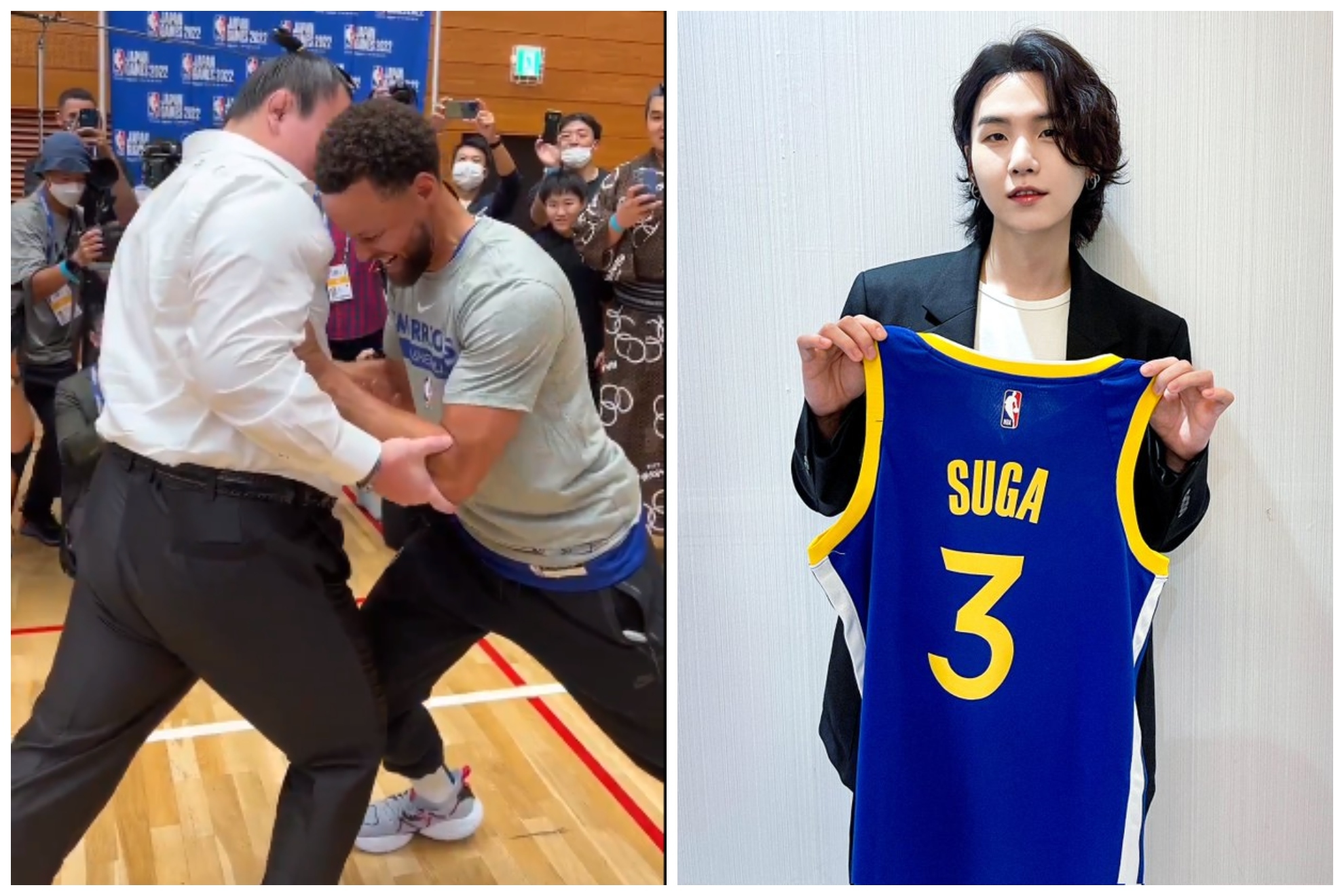 BTS y sumo con los Warriors en Japón | @NBA, @BTS_twt