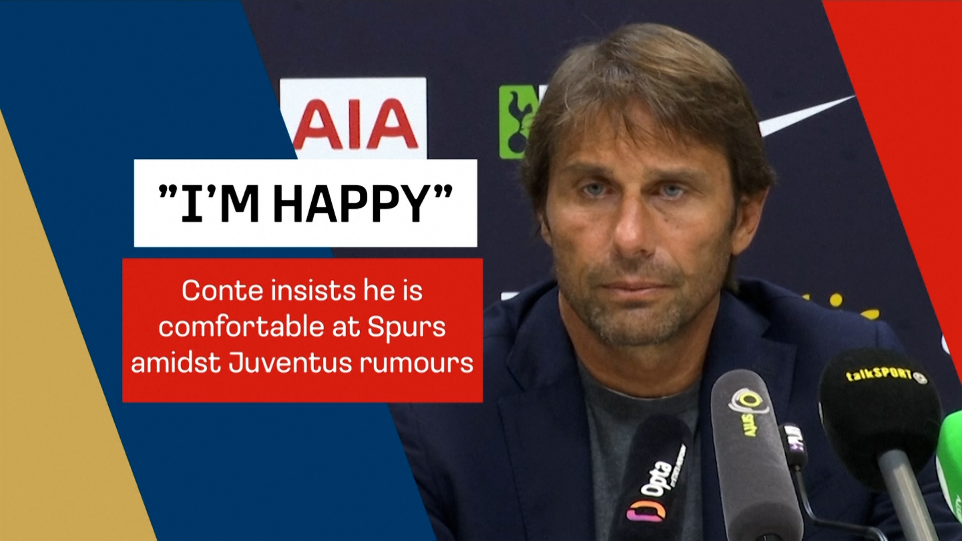 Antonio Conte "happy" at Spurs despite Juventus interest