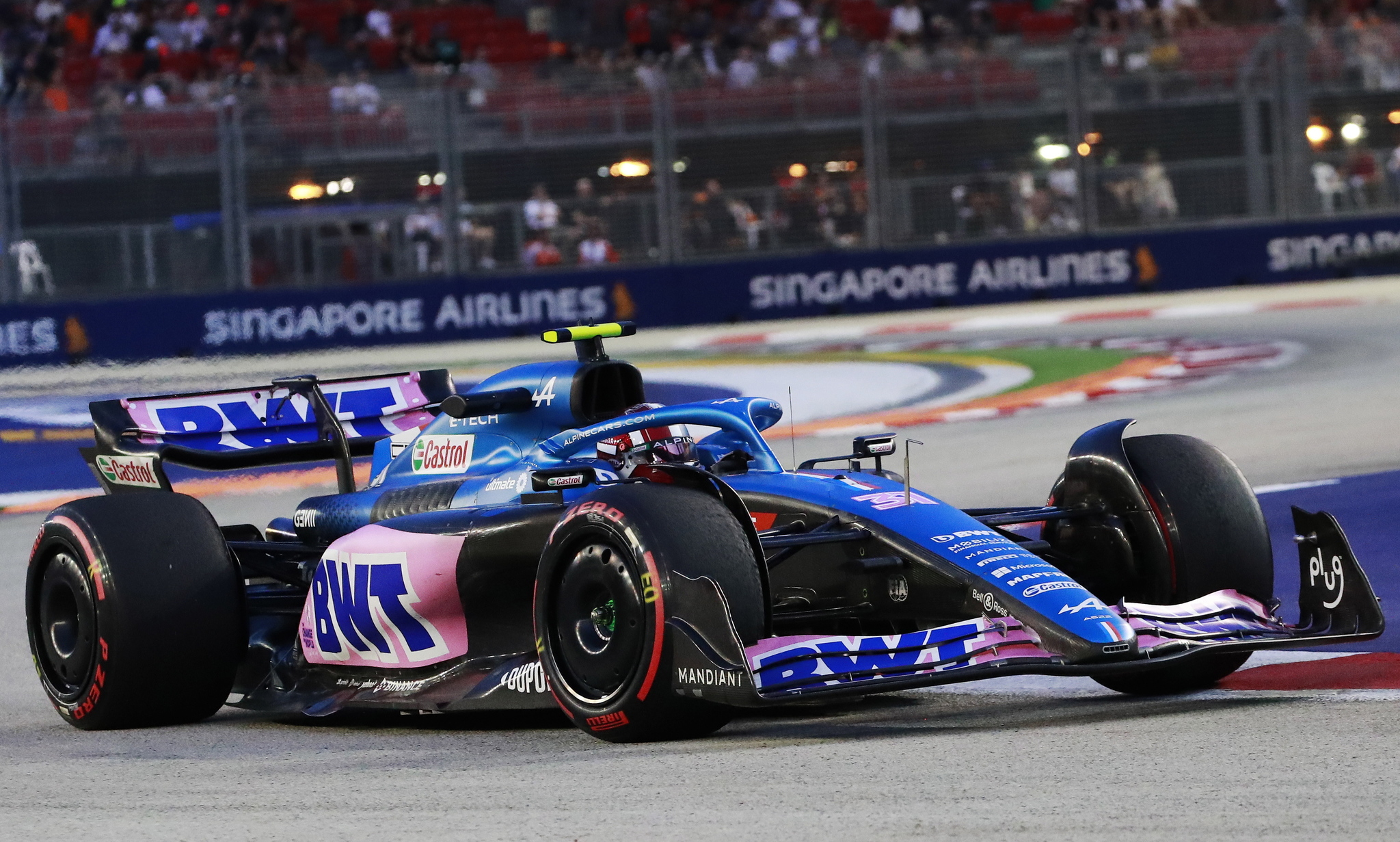 El piloto francés de Fórmula 1 Esteban Ocon de Alpin en Singapur