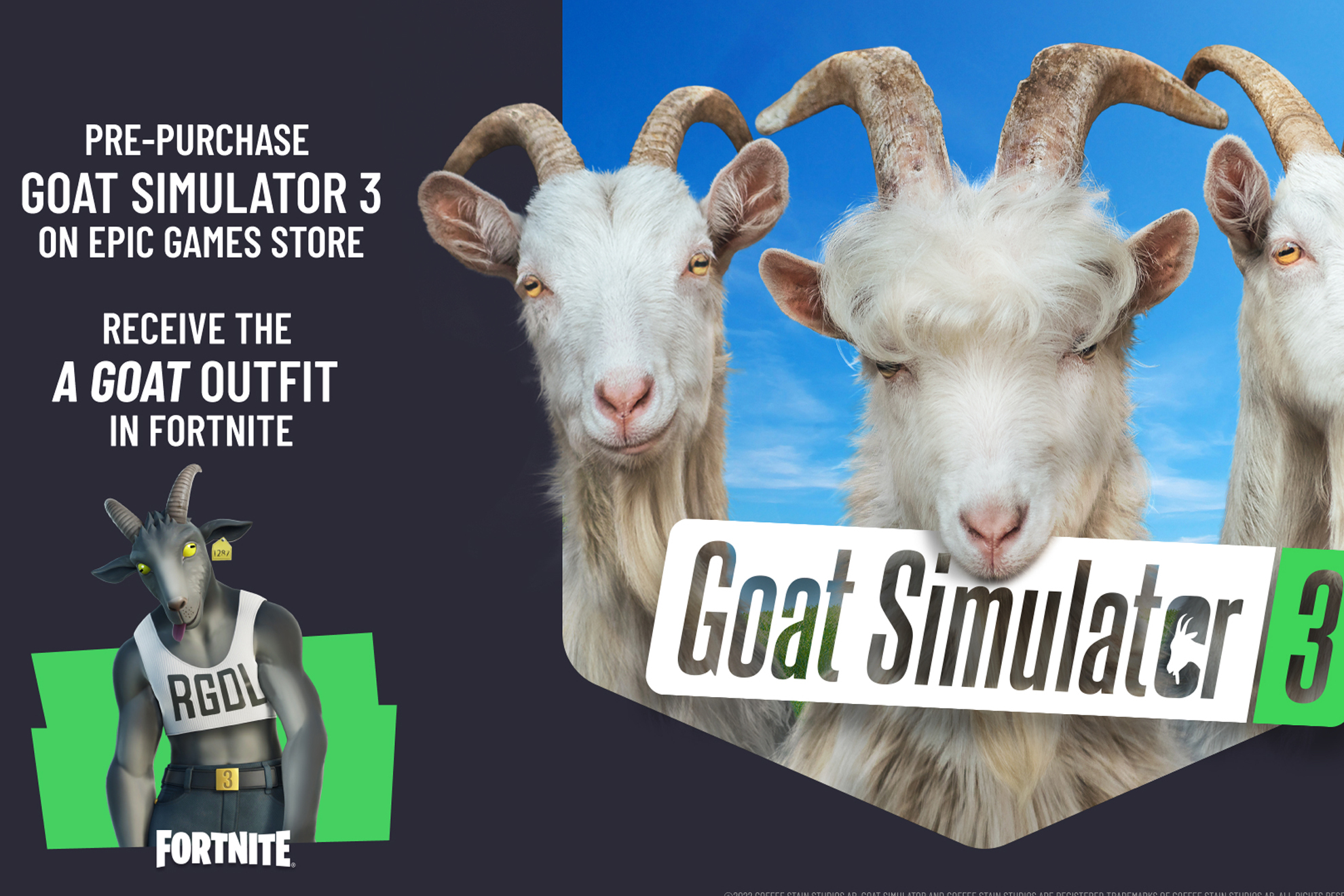 'Goat Simulator' tendrá una inesperada colaboración con 'Fortnite'. | Epic Games.