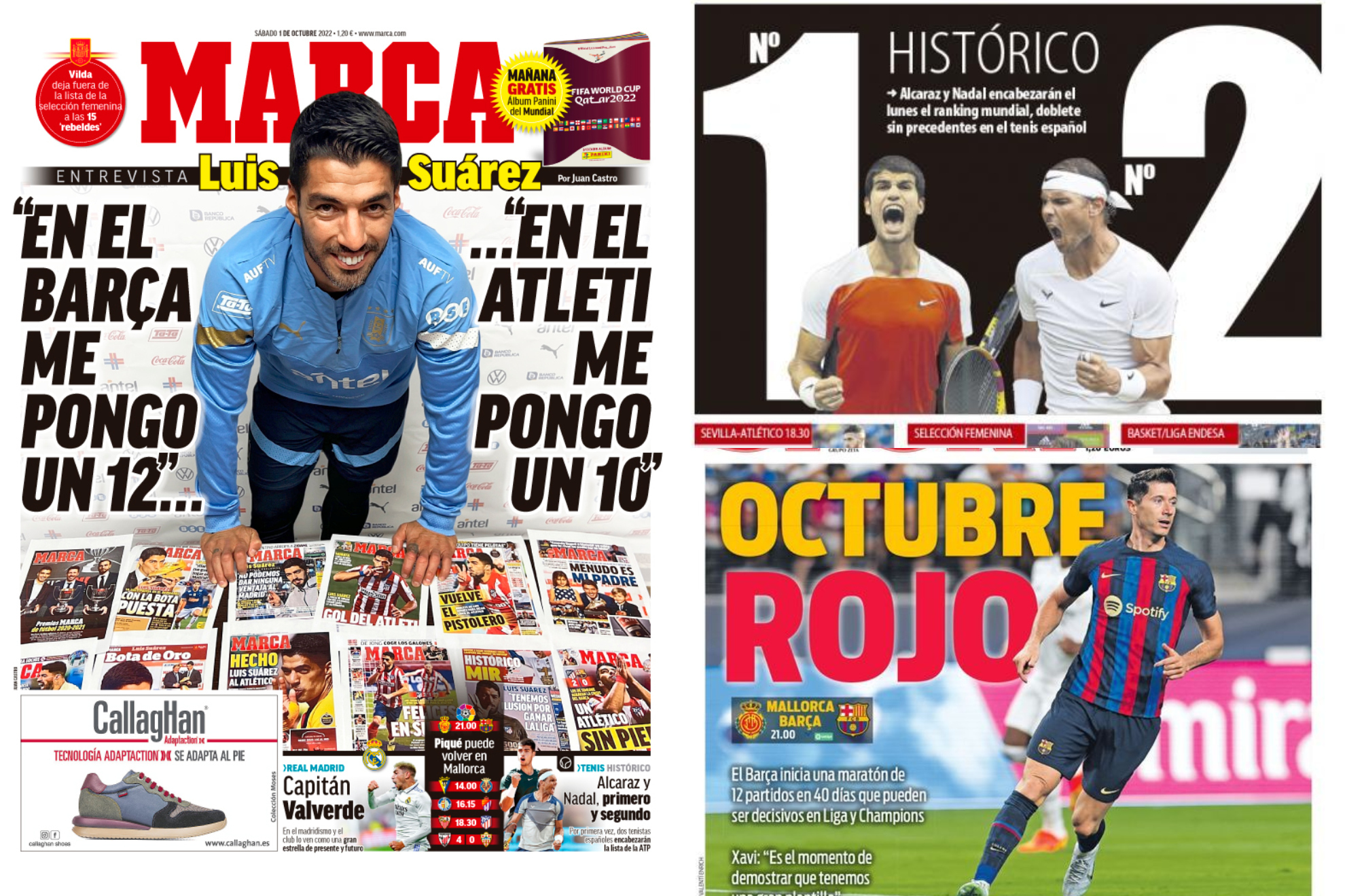 Las portadas: Suárez se sincera en MARCA, un ranking histórico...