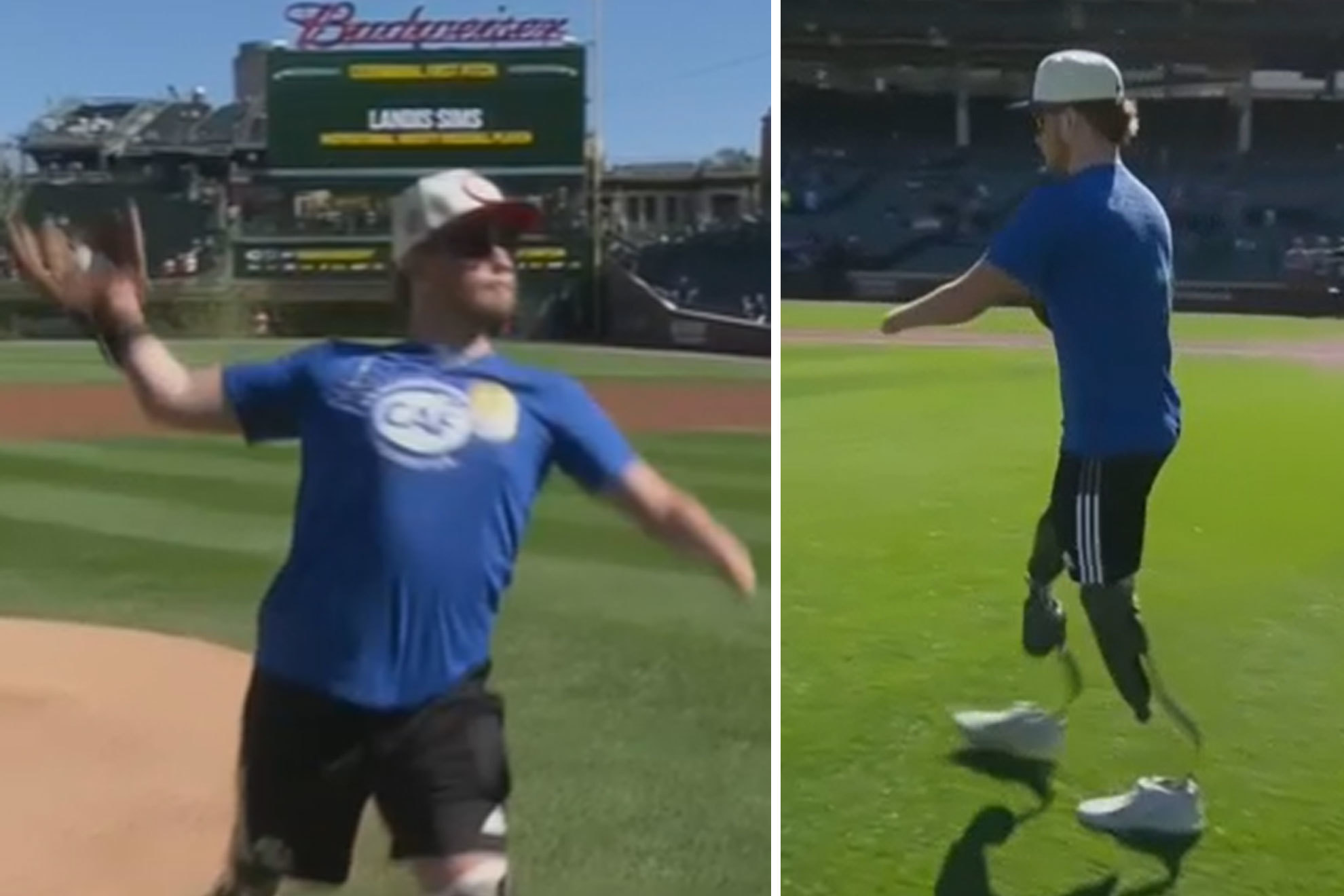 Un joven sin piernas ni manos hace un saque de honor en la MLB: qu ejemplo de superacin!