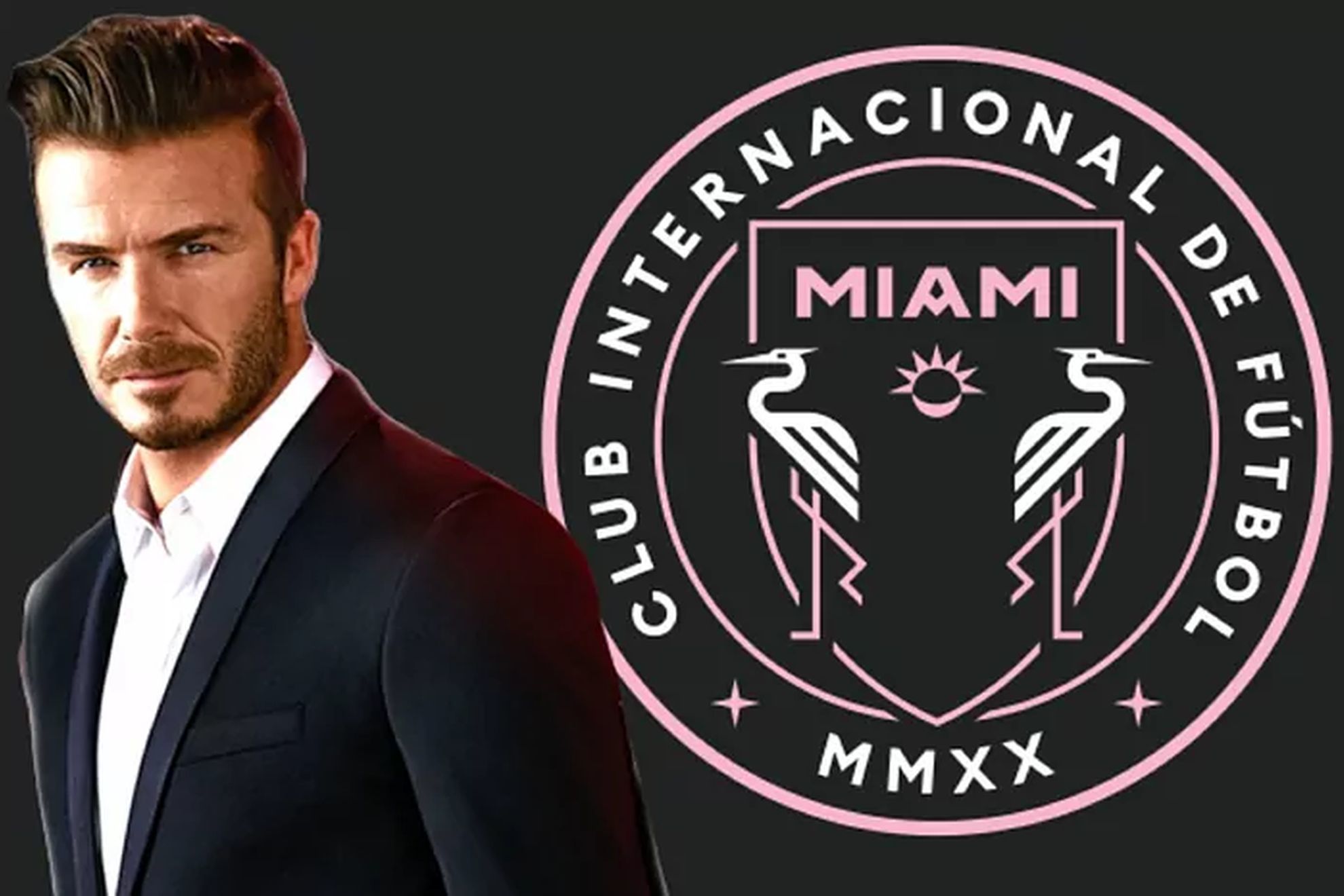 David Beckham and the Inter Miami badge