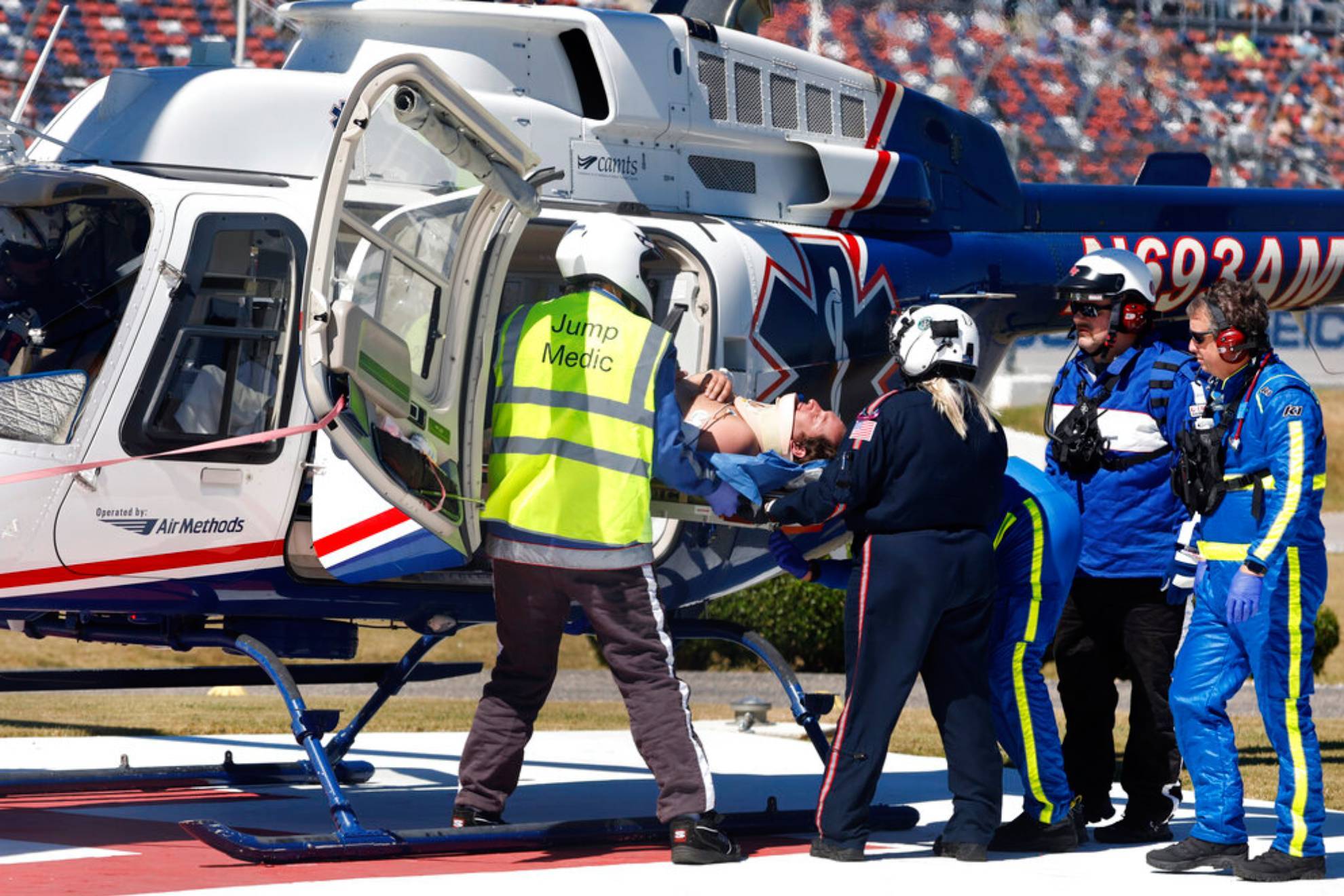 Anderson airlifted from Talladega with burns in Trucks crash