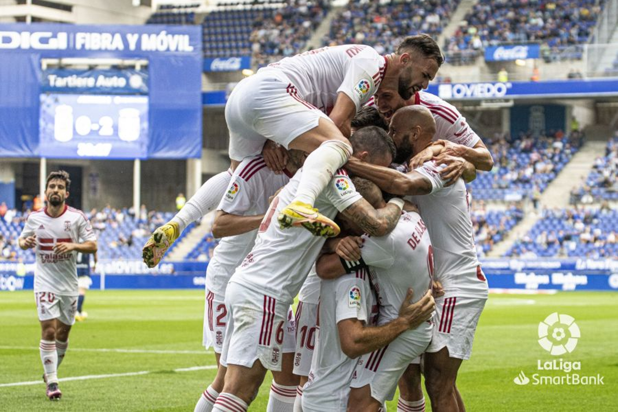 Los jugadores del Cartagena celebrando uno de los goles de la tarde / LA LIGA