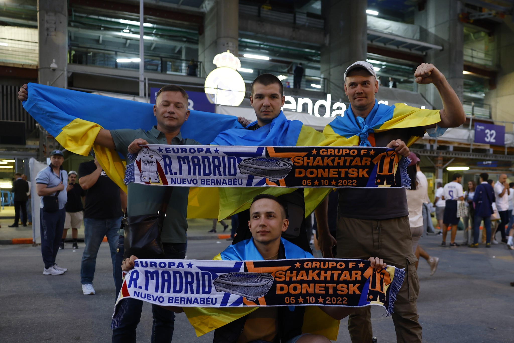 Shakhtar Donetsk fans at the Santiago Bernabeu 