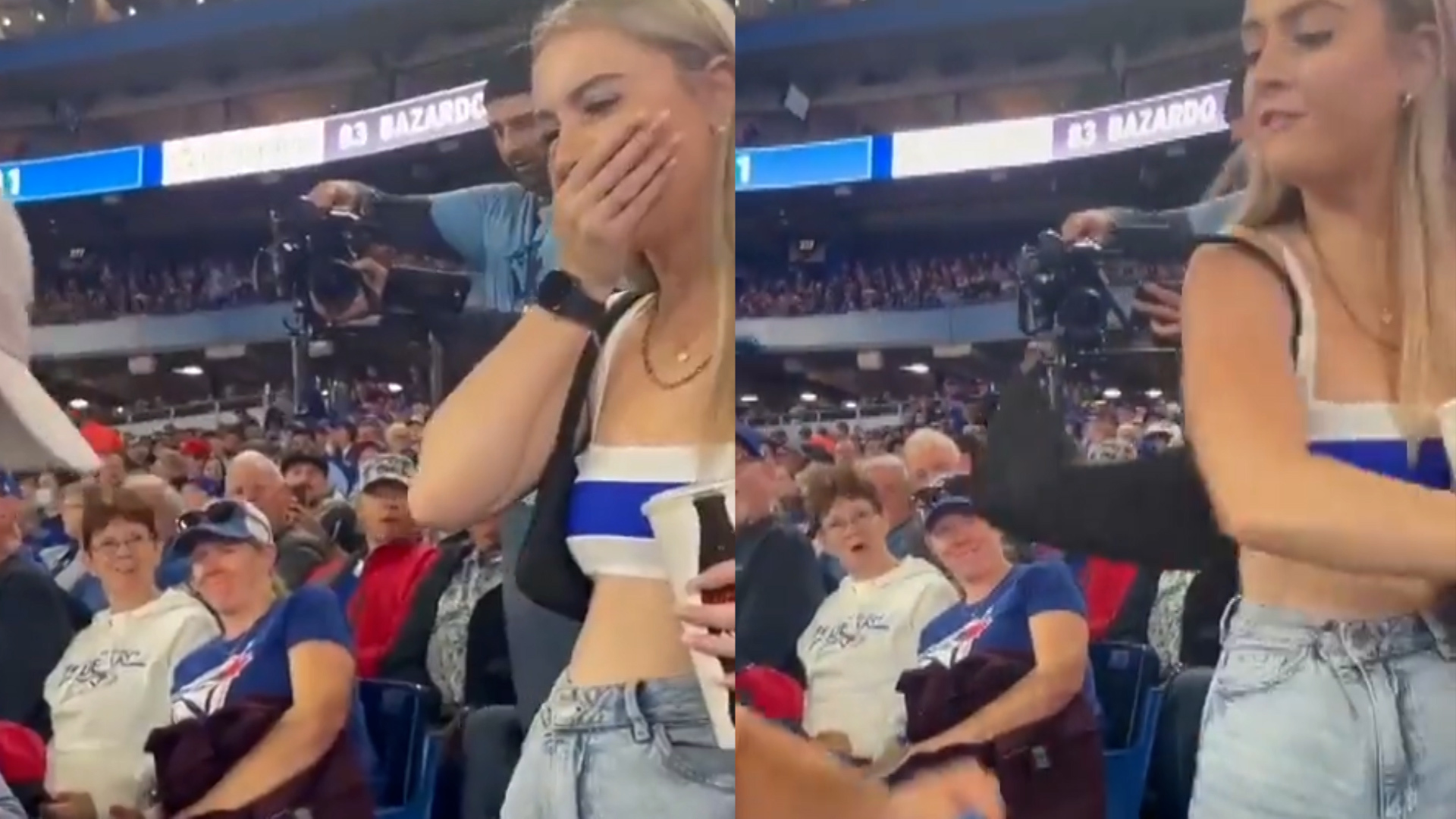 Man gets slapped by girlfriend after proposing at MLB game