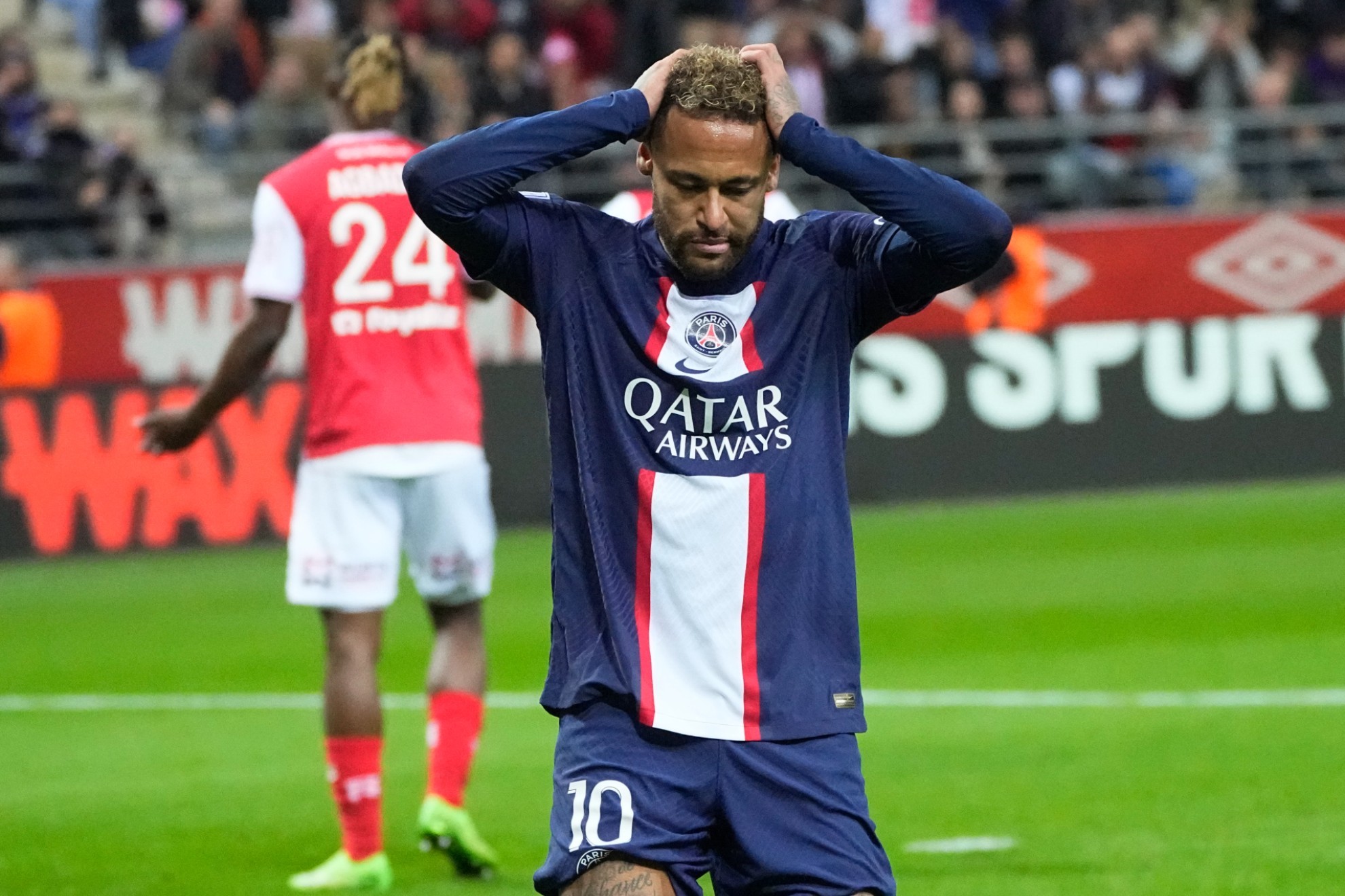 Neymar lamenta una ocasión fallida.