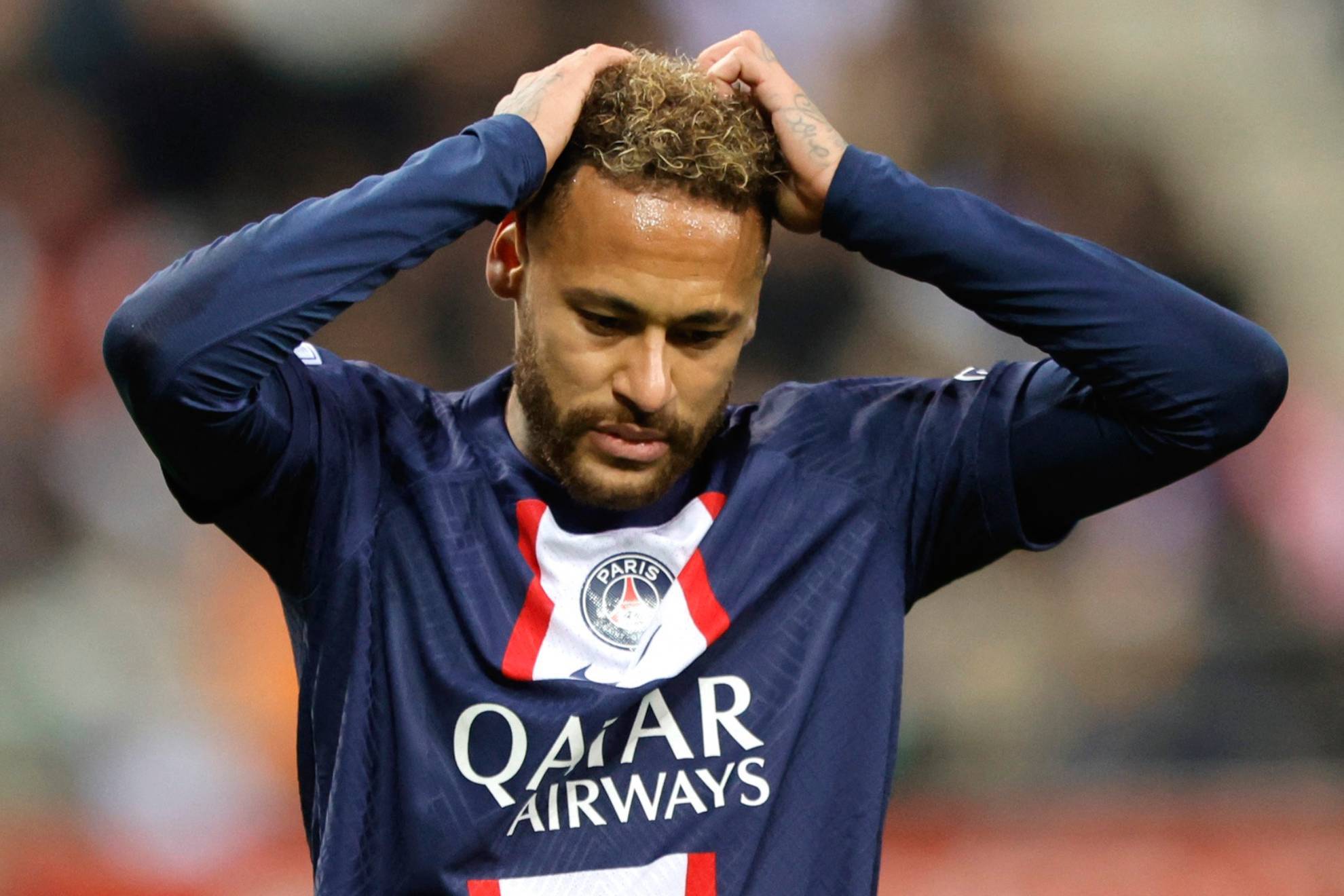 Neymar Jr. en lamento después de fallar una oportunidad | Reuters