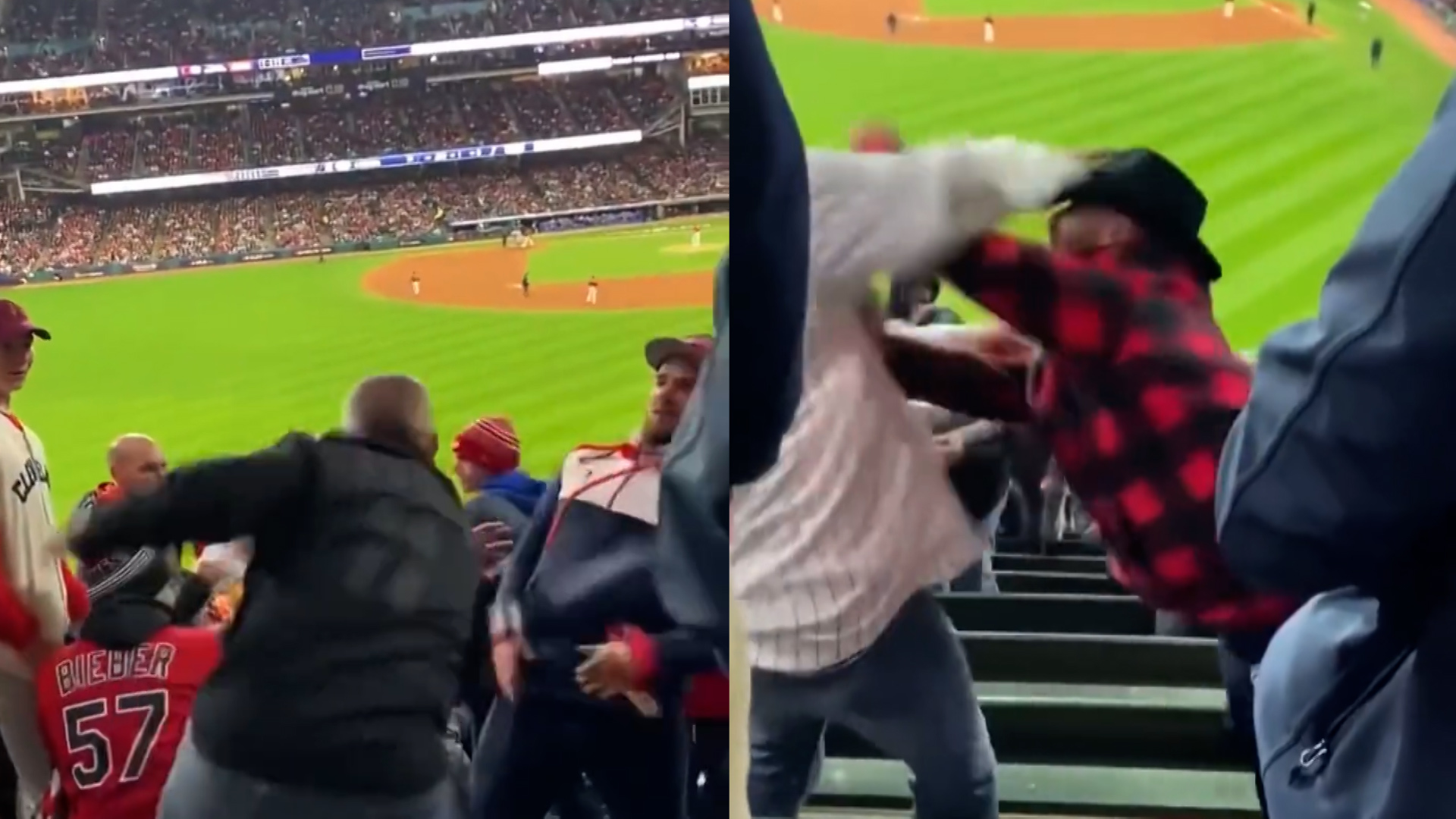 Hilarious punch up during New York Yankees vs Cleveland Guardians Baseball game