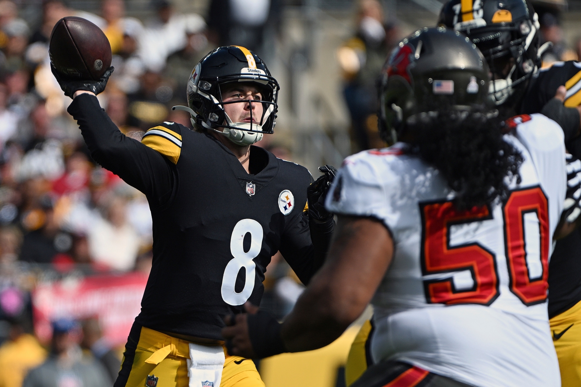 Pittsburgh Steelers quarterback Kenny Pickett (AP Photo/Barry Reeger)