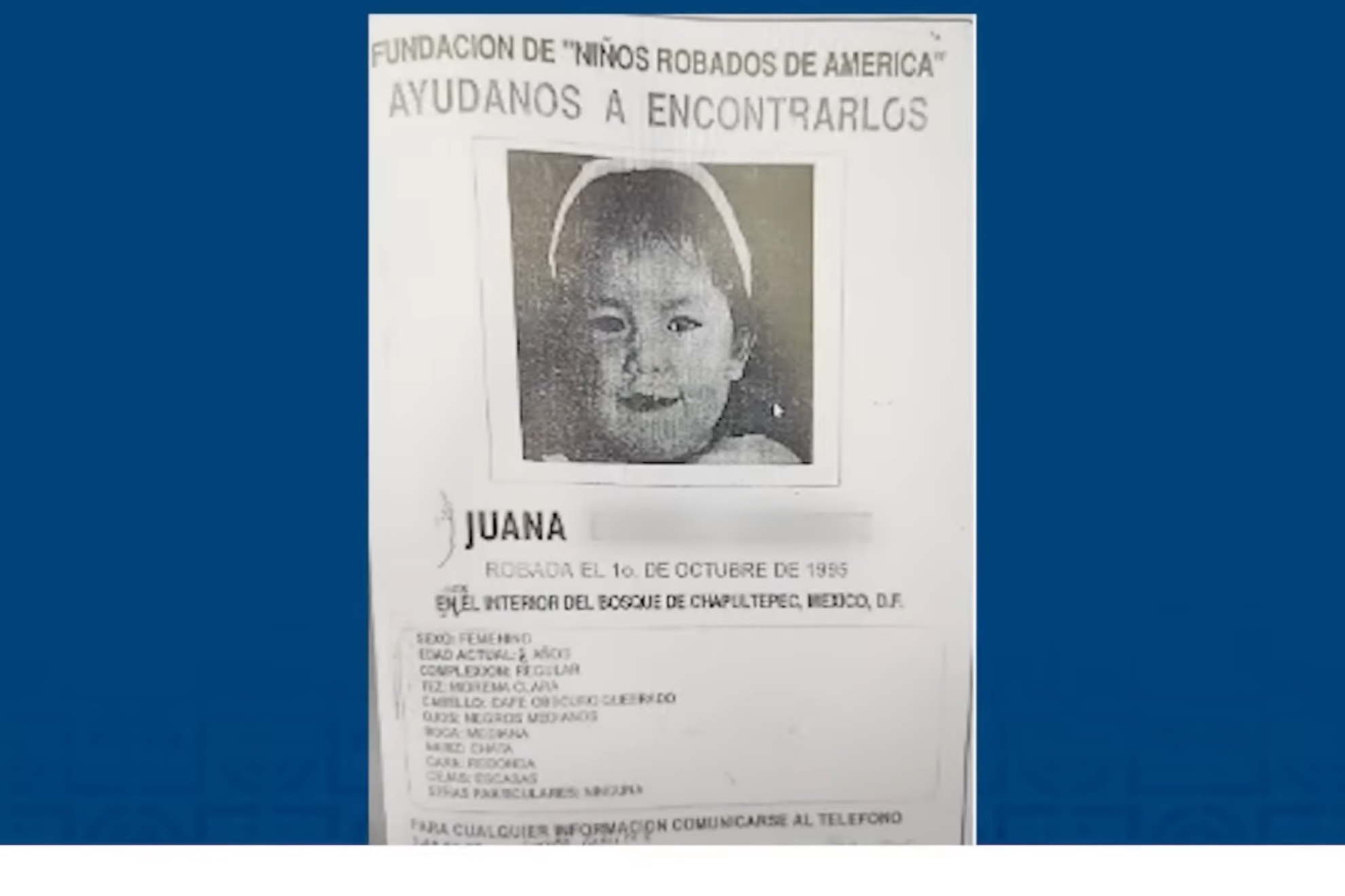 El cartel que buscaba a Juana. FISCALÍA CDMX.