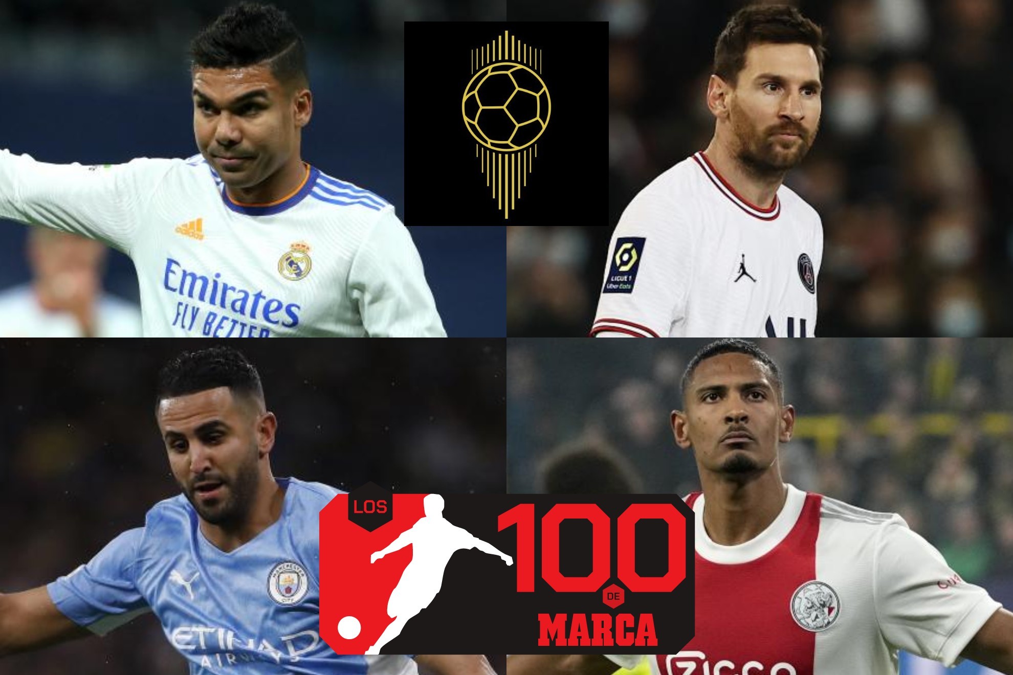 Diferencias y similitudes entre el top-30 del Bal�n de Oro y los 100 de MARCA: Casemiro,  Mahrez, Messi...