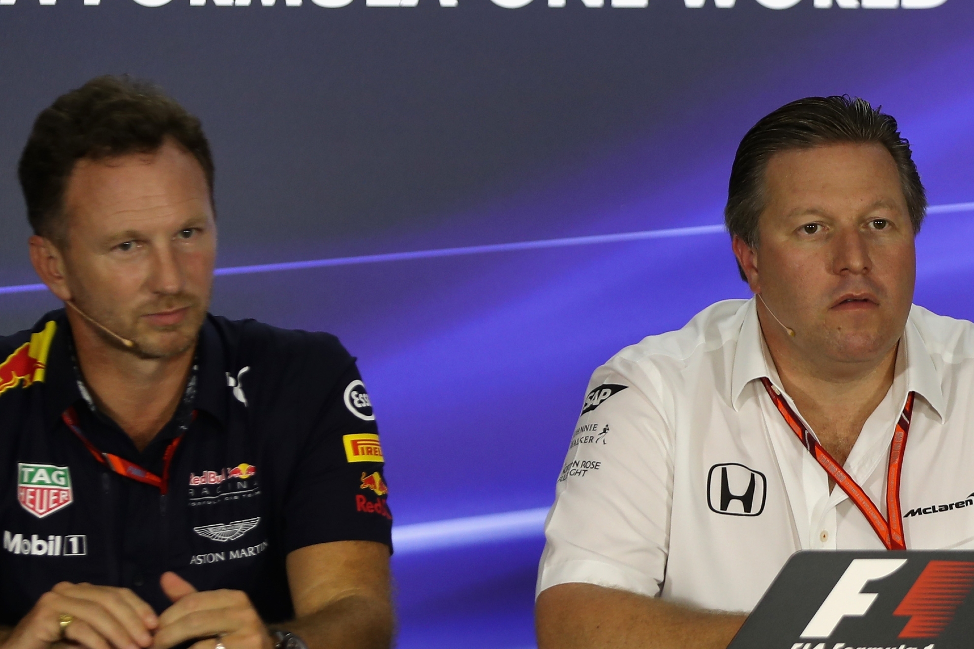 Horner, jefe de Red Bull, y Brown, CEO de McLaren. / RED BULL
