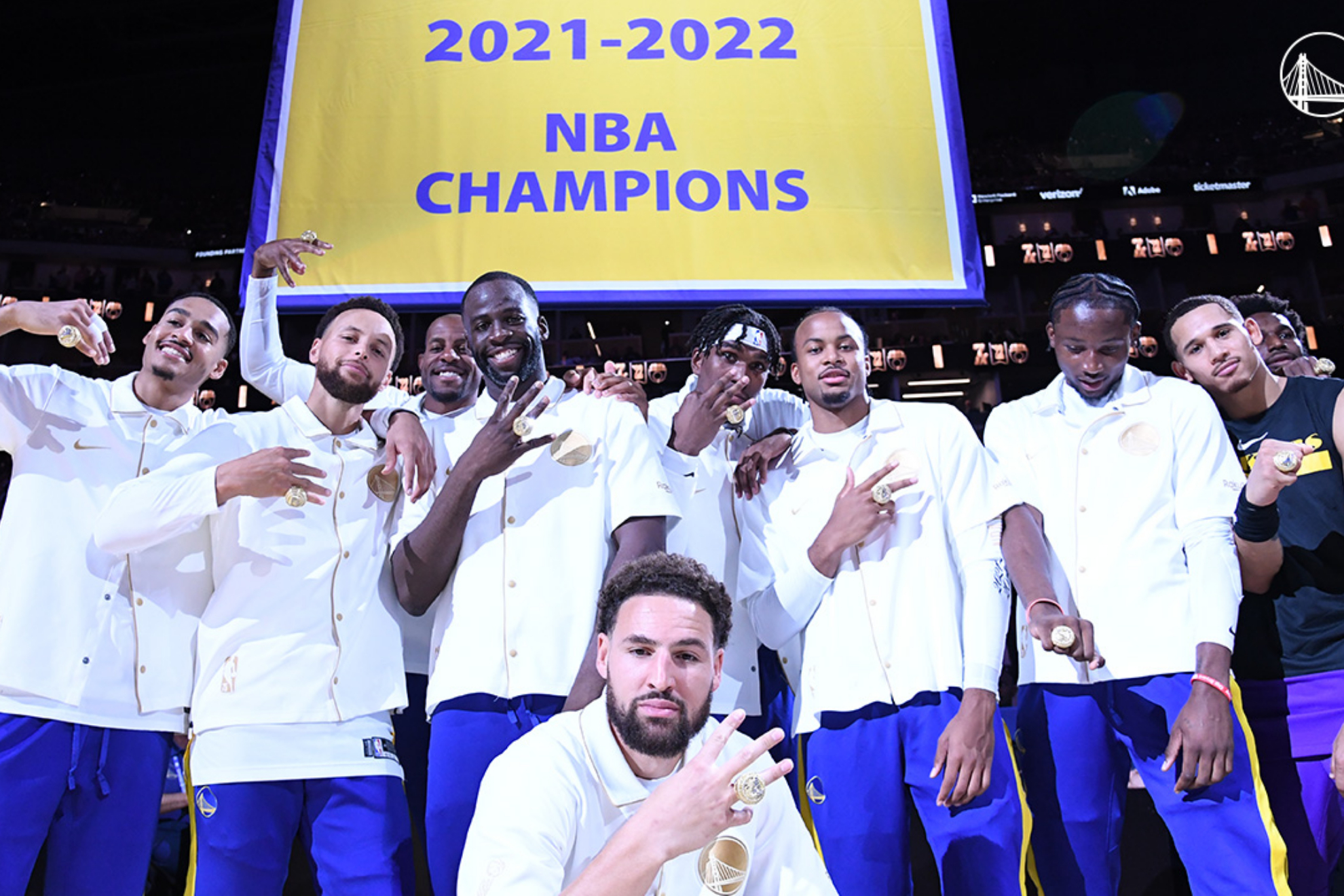 The 2021-2022 NBA Champions Golden State Warriors. - Twitter: @warriors