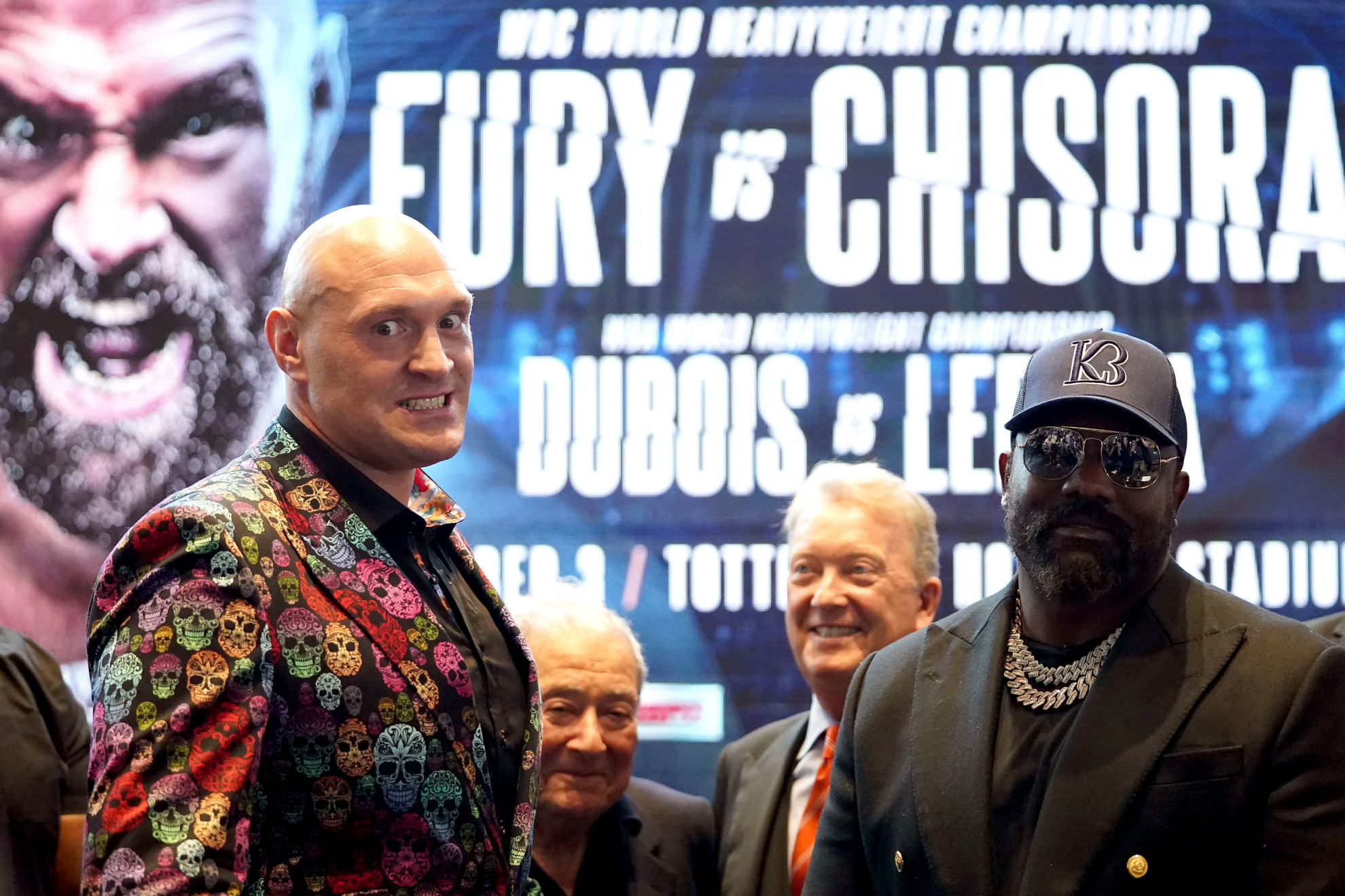 Tyson Fury and Derek Chisora during their opening press conference ahead of their December 3rd fight.