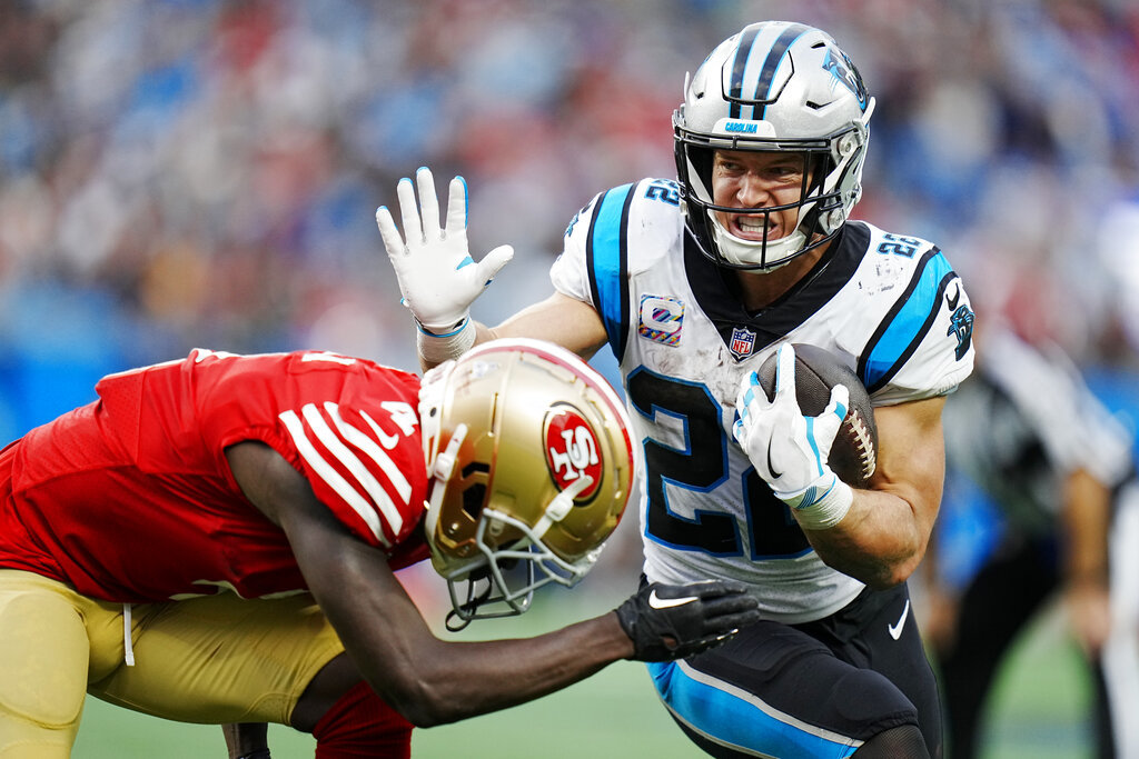 McCaffrey, in an earlier game this season against the 49ers.