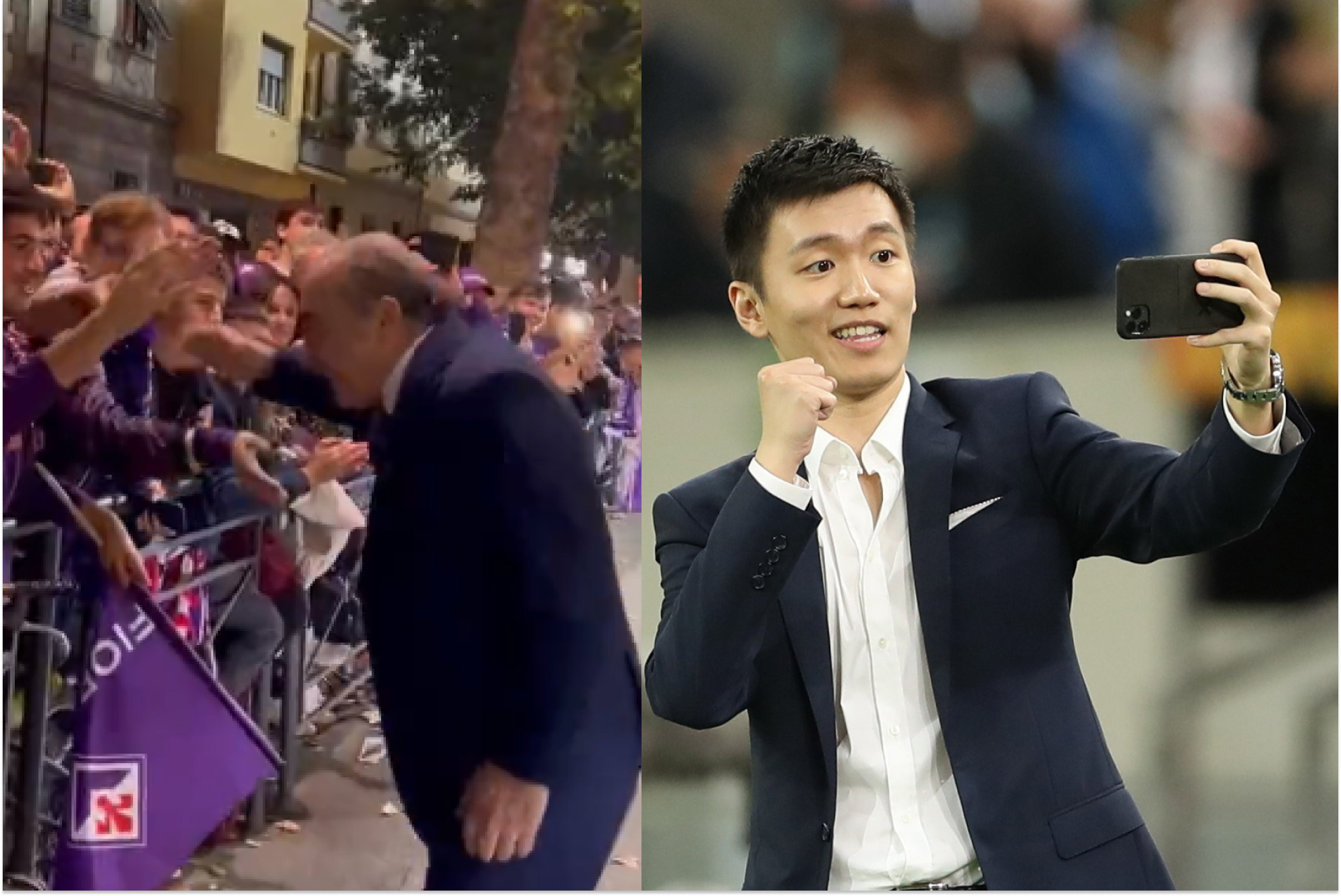 Rocco Commisso (Presidente de la Fiorentina) a la izquierda y Steven Zhang (Presidente del Inter) a la derecha