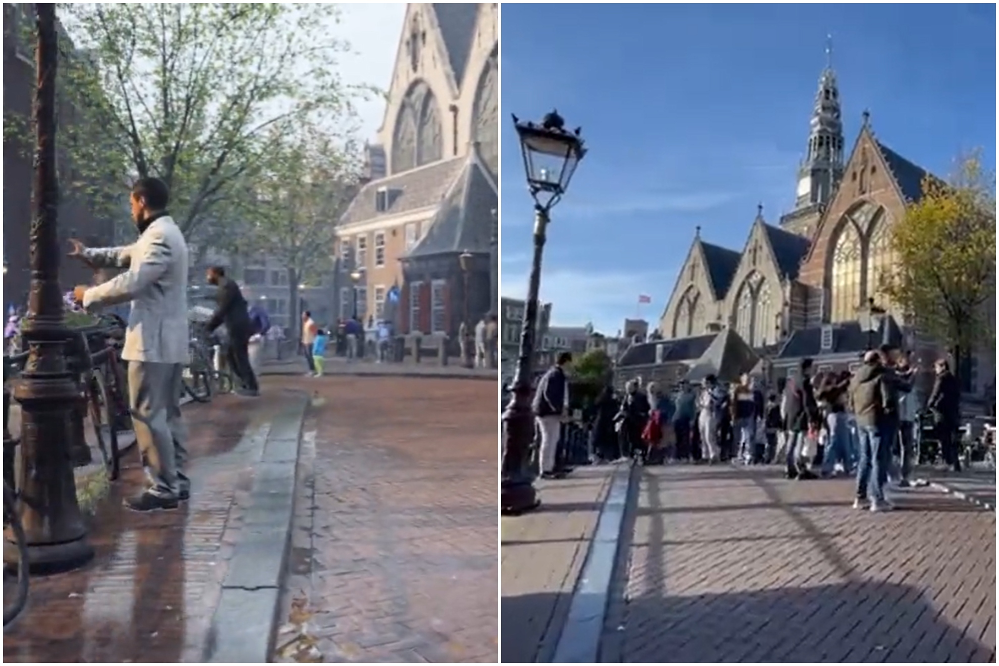 Imagen del CoD MW2 (izquierda) y de la zona real de Amsterdam (derecha)