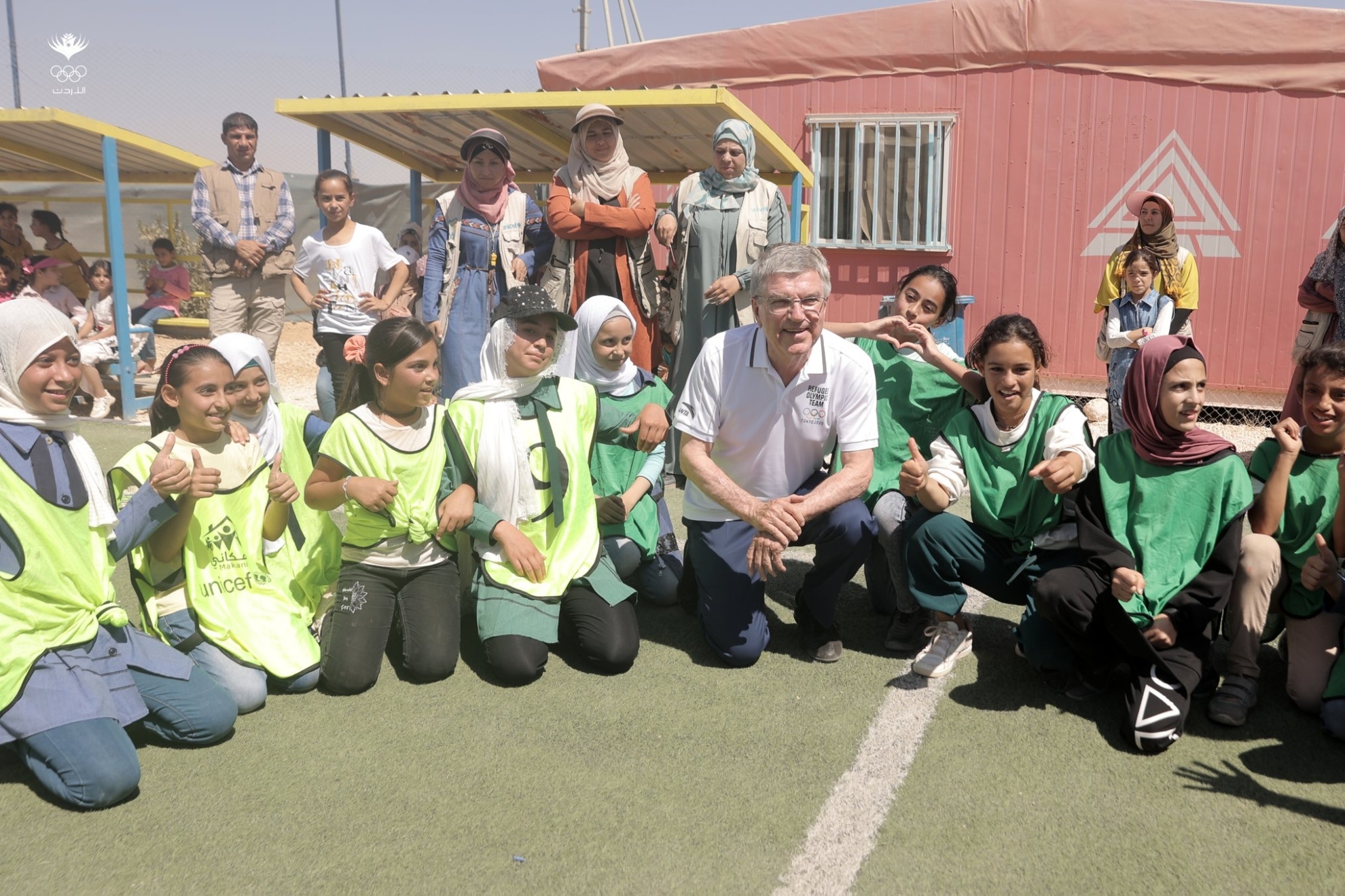 Thomas Bach en el campo de refugiados de Za&apos;atari (Jordania) |...