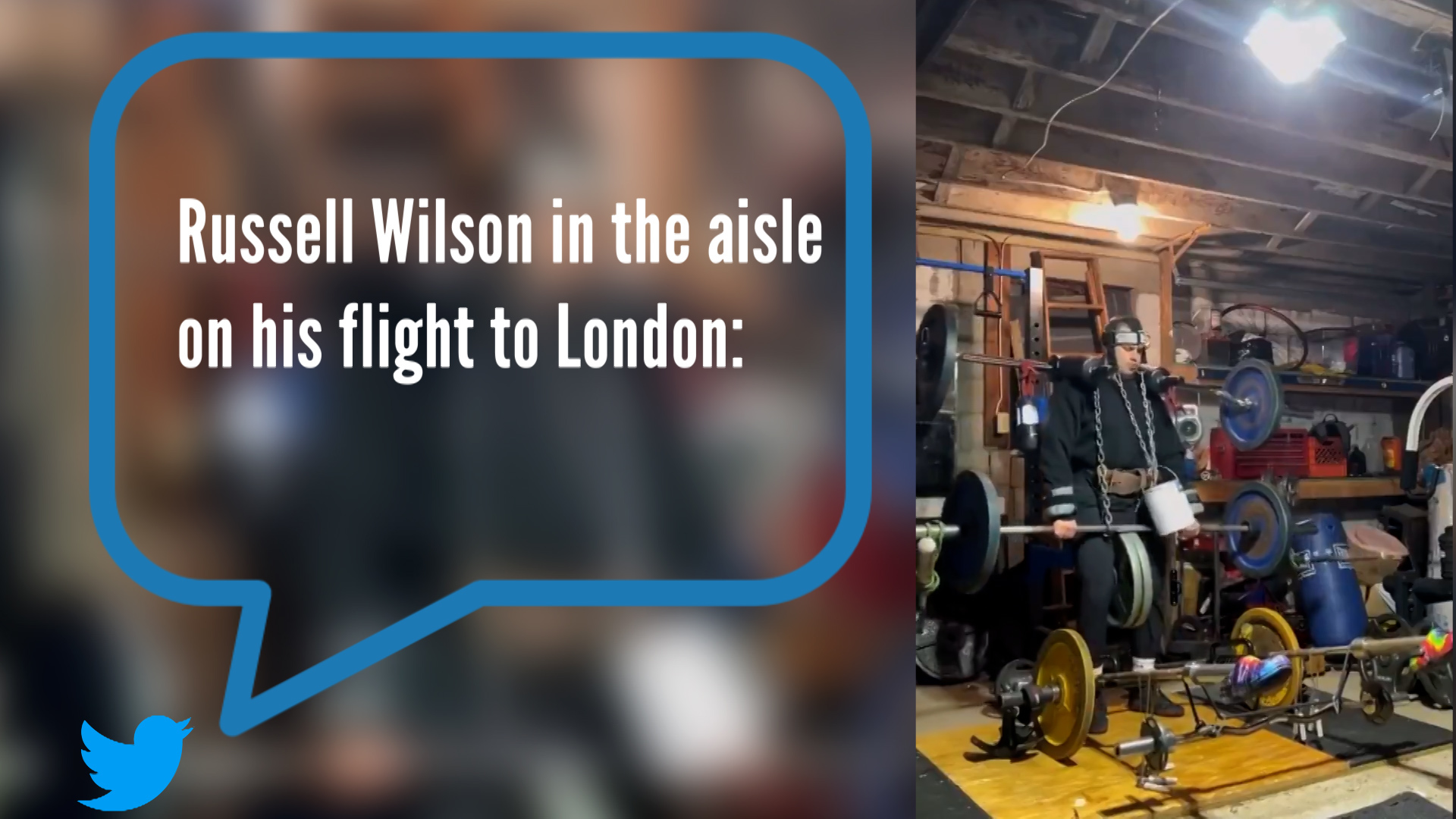 Twitter roasts Russell Wilson for his crazy eight-hour airplane workout before Broncos London NFL game