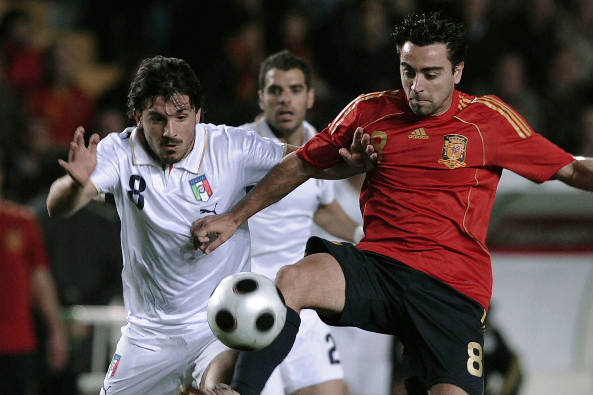 Xavi y Gattuso, en 2008. / EFE