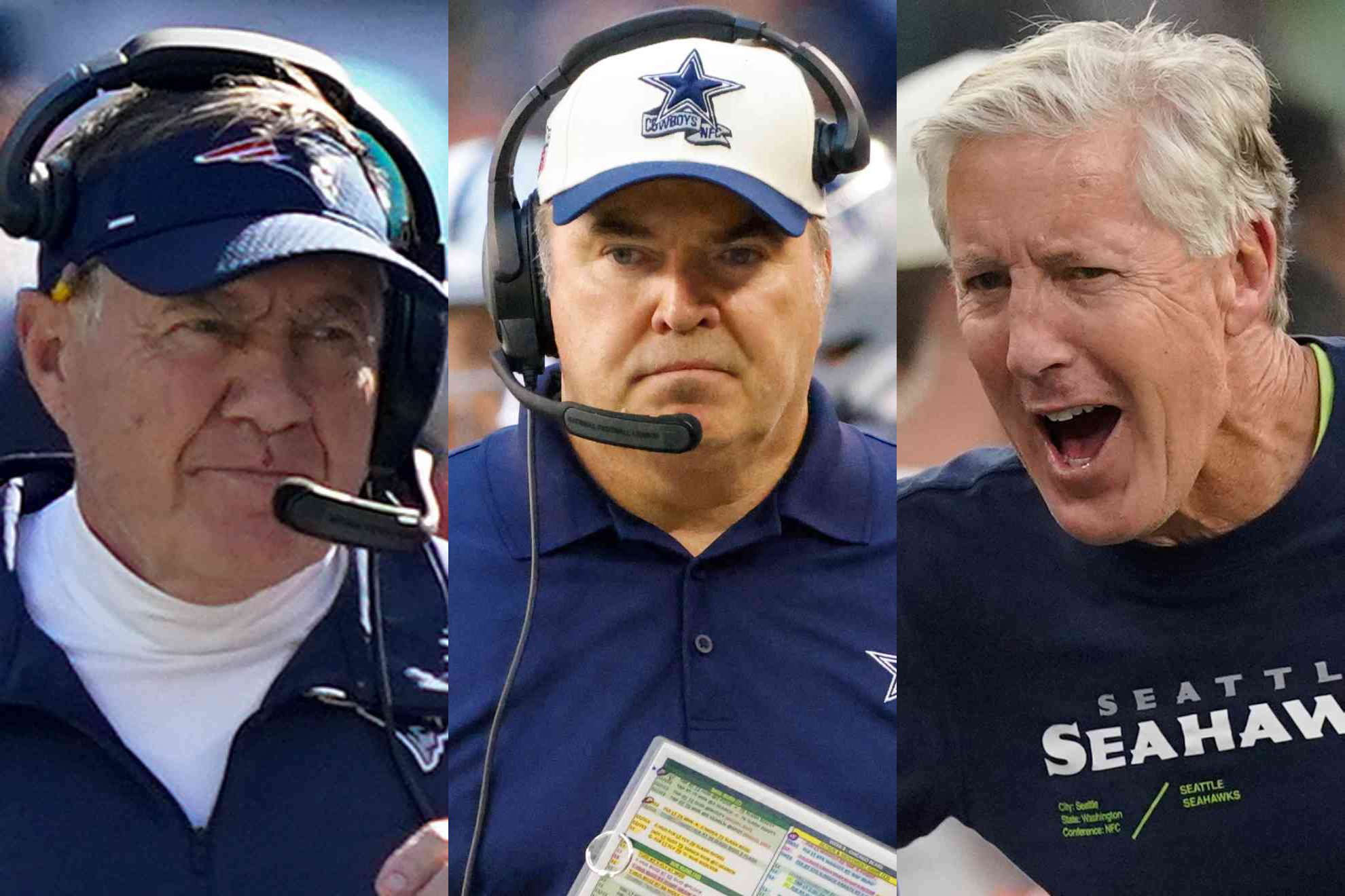 Bill Belichick, Mike McCarthy and Pete Carroll.