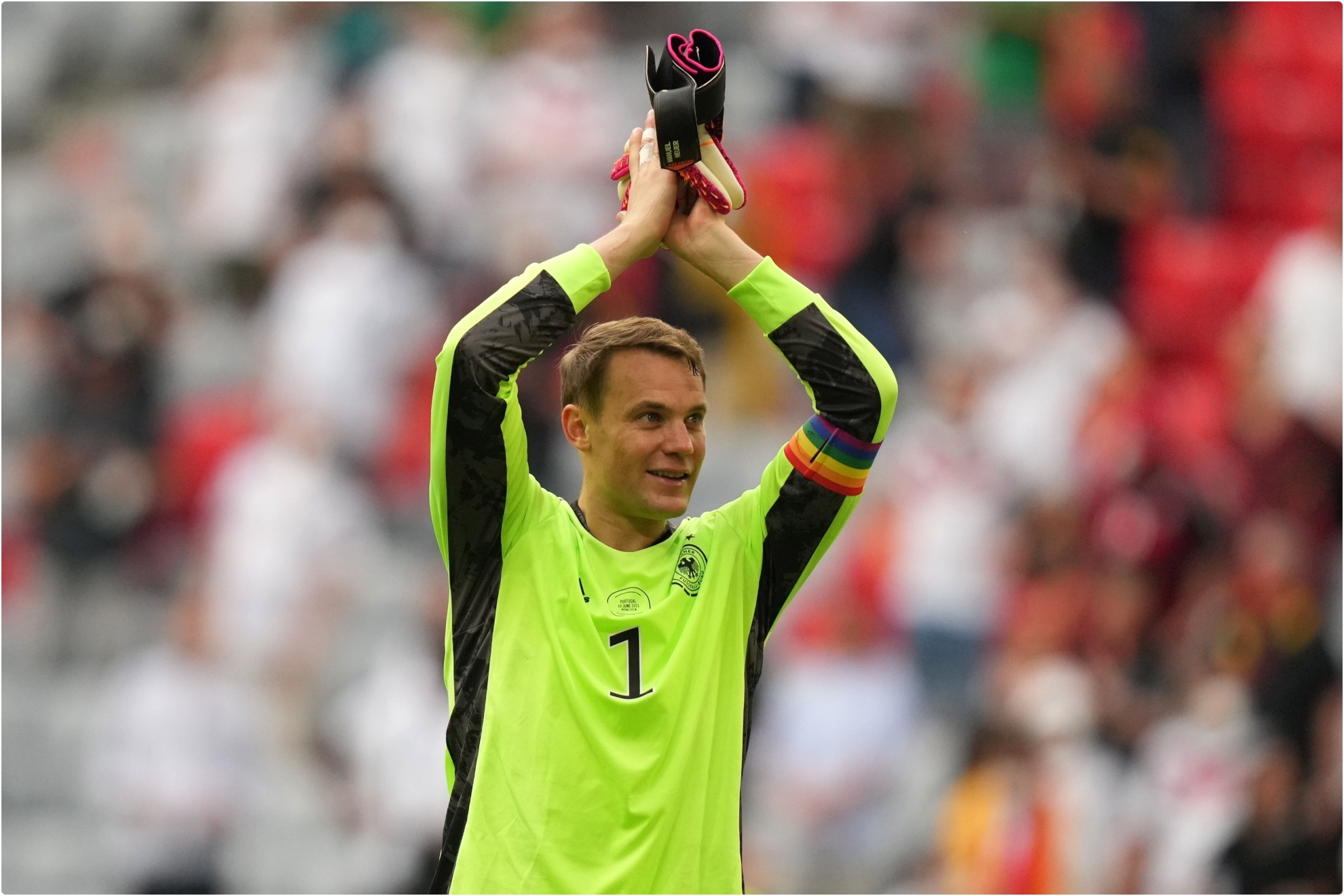 Neuer celebrates a Germany win.