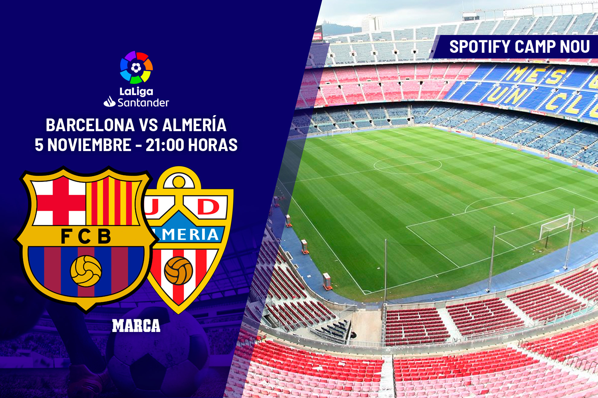Barcelona - Almería: Horario, canal y dónde ver en TV hoy el partido de la jornada 13 de Primera División