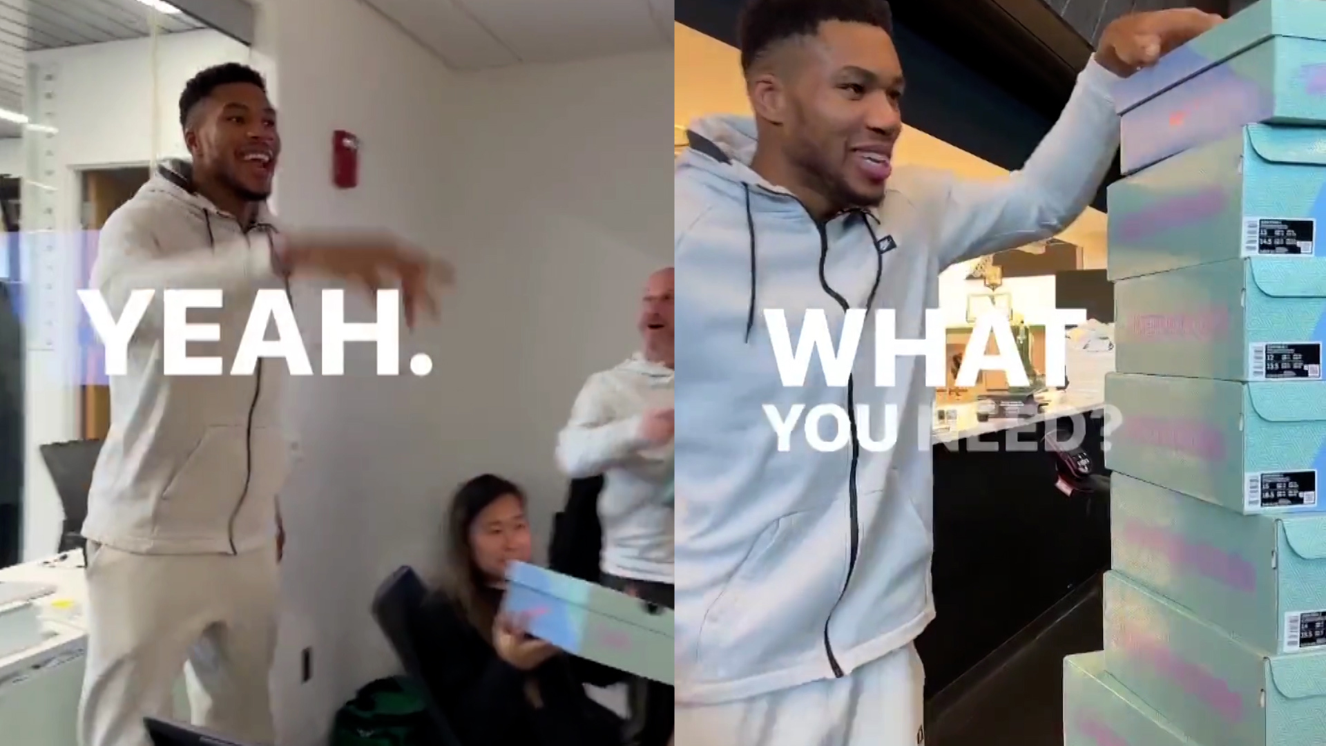 Giannis Antetokounmpo is MVP both on and off the court: gifts hundreds of sneakers to teammates and staff
