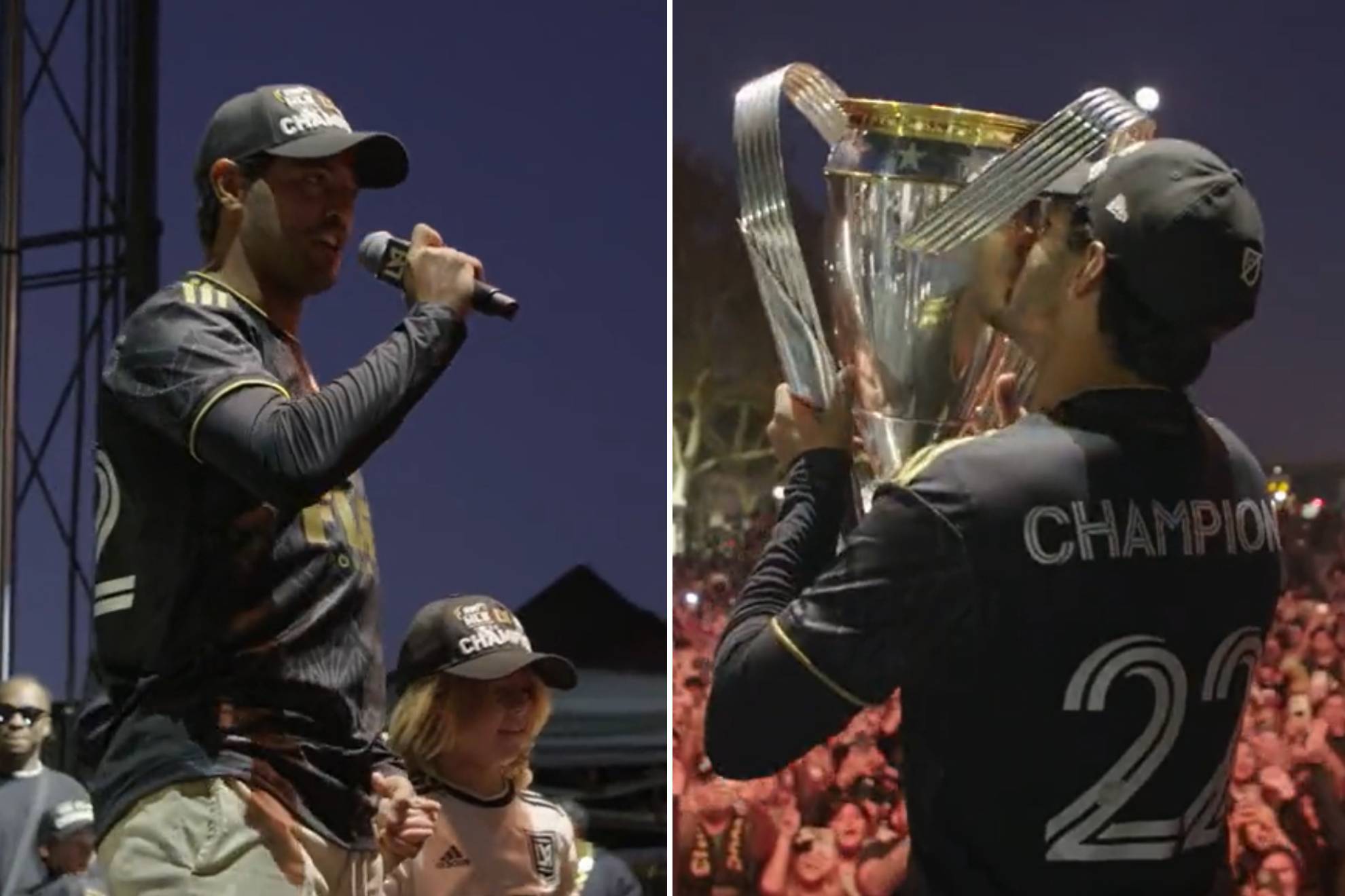 Carlos Vela en el festejo del título del LAFC | LAFC