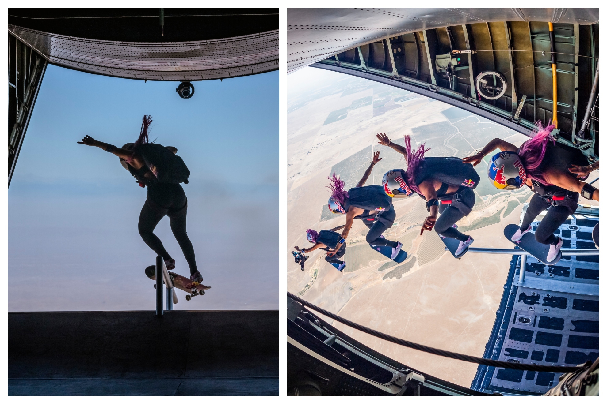¡Impresionante! Leticia Bufoni salta al vacío desde un avión en vuelo tras hacer un truco con su skate