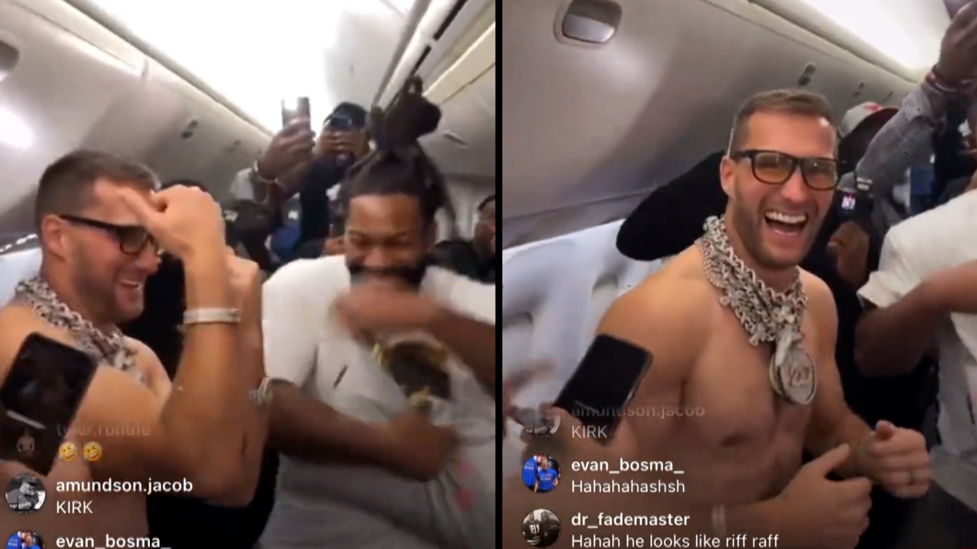 Kirk Cousins' viral topless celebration on a plane after Vikings win
