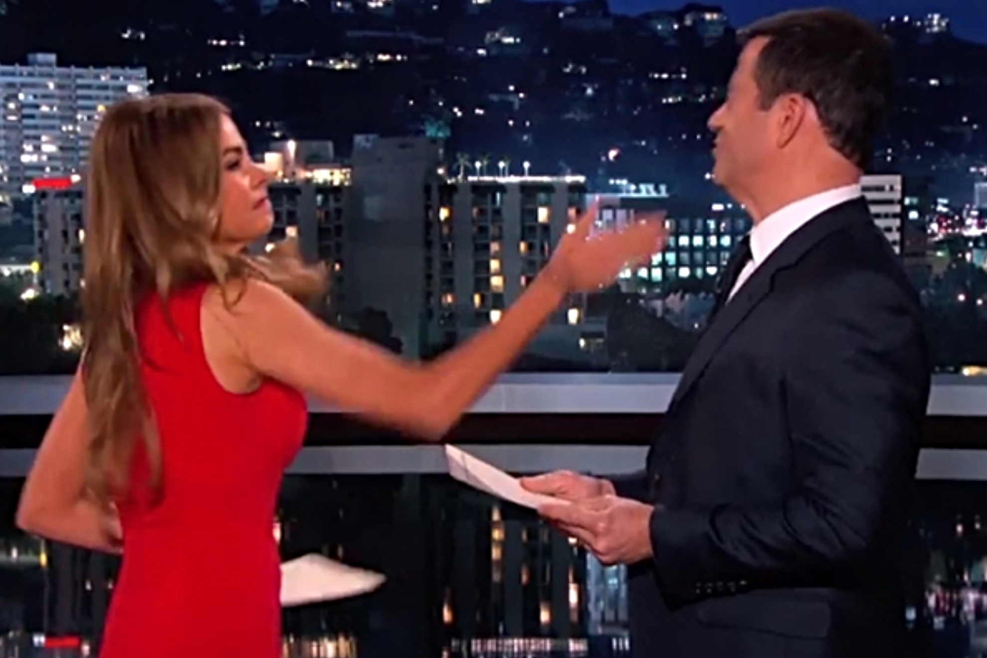 Sofía Vergara slapping Jimmy Kimmel live on TV
