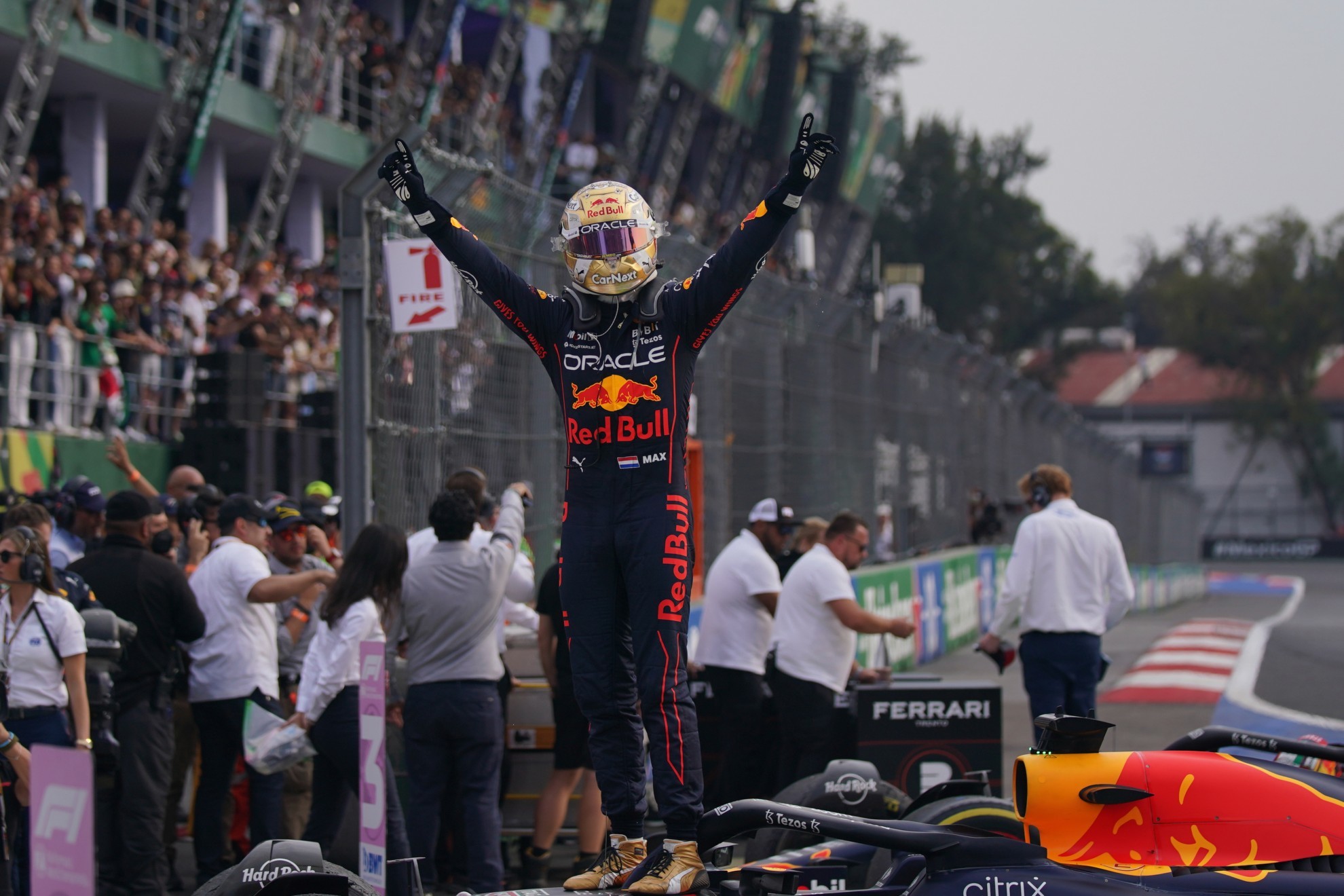 Max Verstappen después de ganar la carrera del GP de México