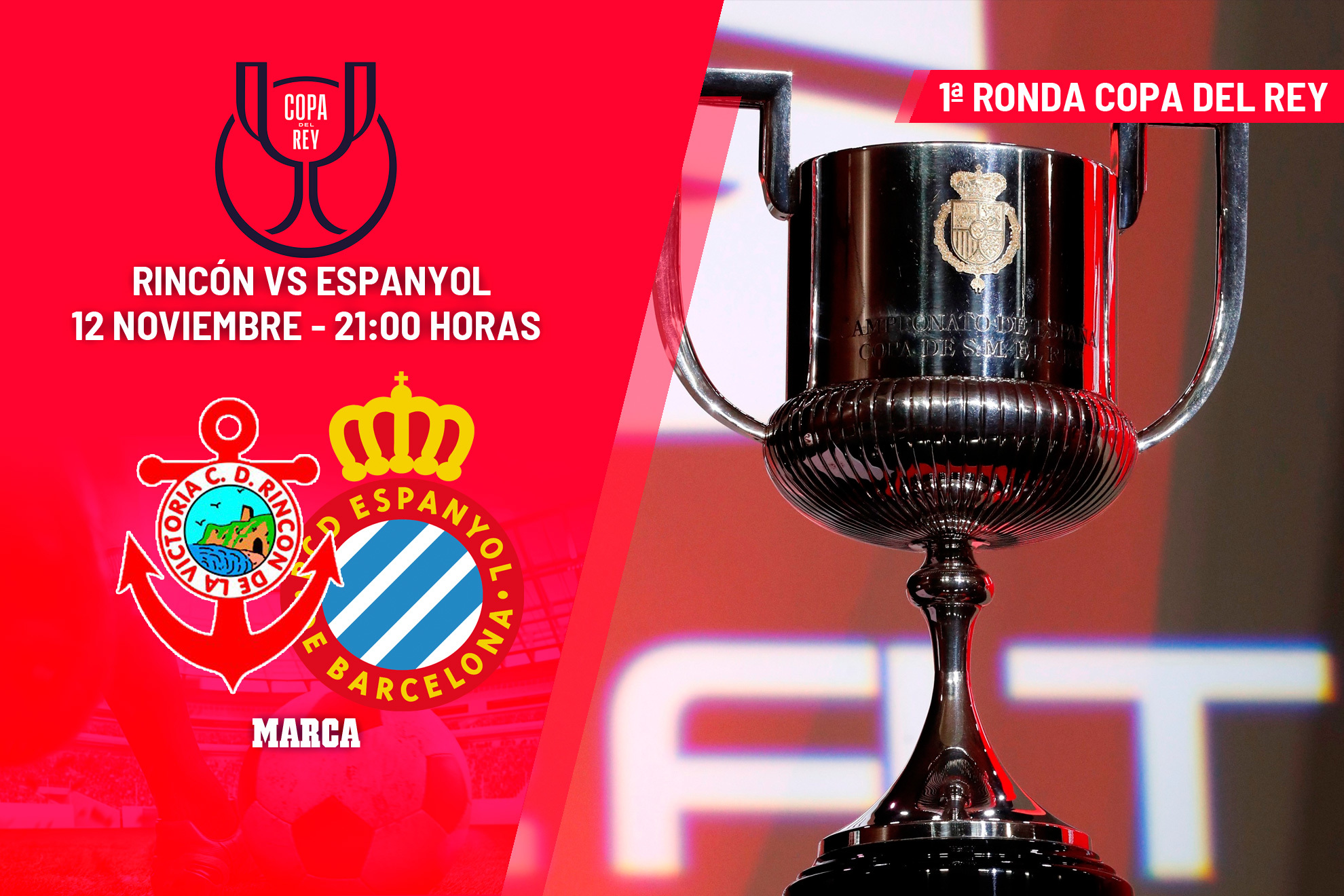Rincón - Espanyol: horario y dónde ver hoy el partido de primera ronda de Copa del Rey