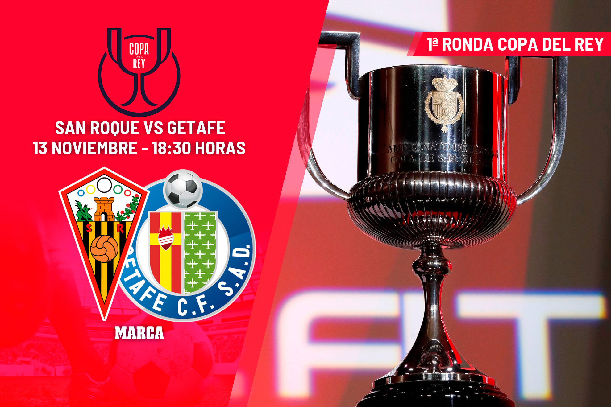 San Roque - Getafe: horario y dónde ver hoy el partido de primera ronda de Copa del Rey
