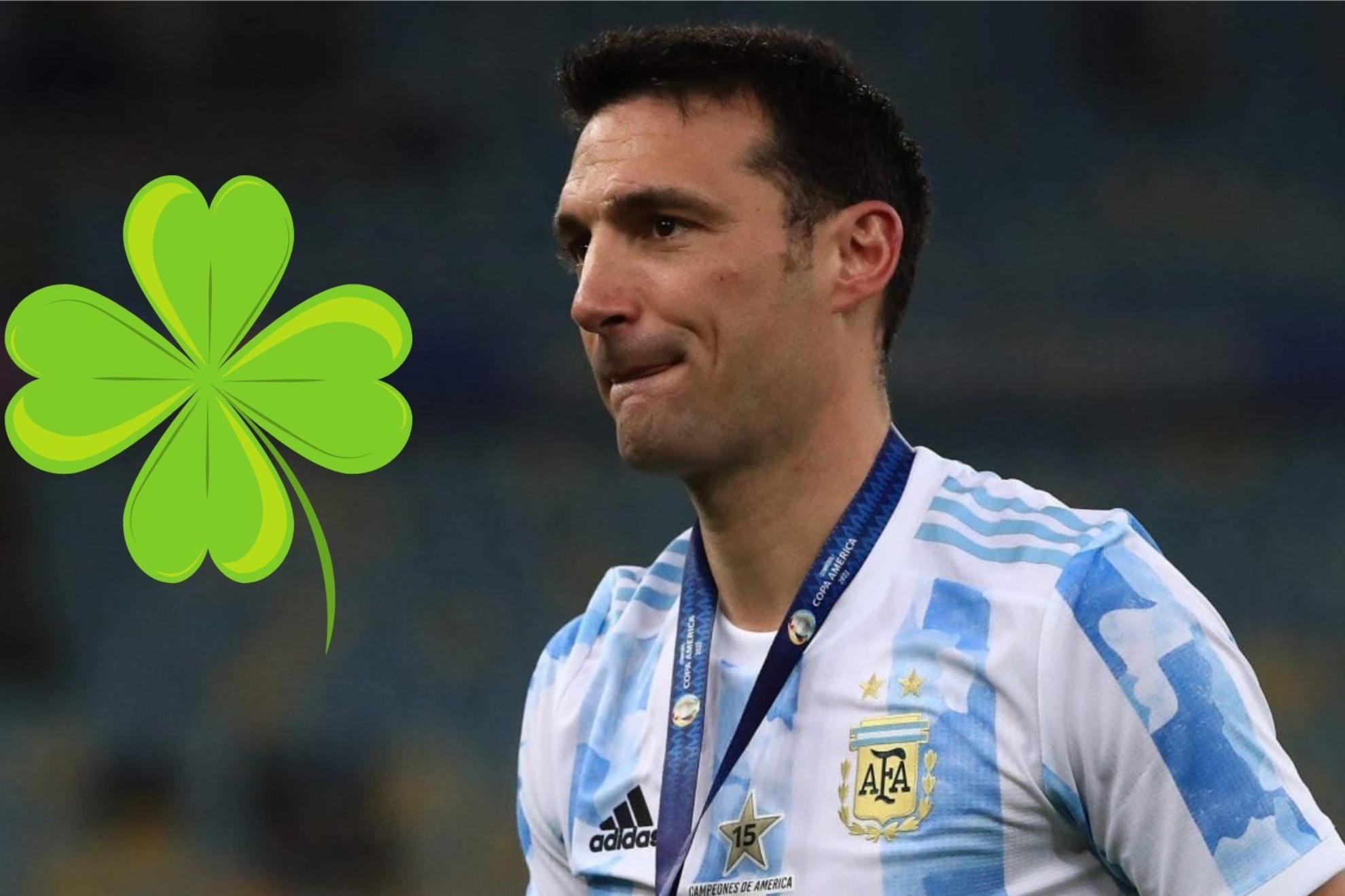Scaloni, con la camiseta de Argentina.