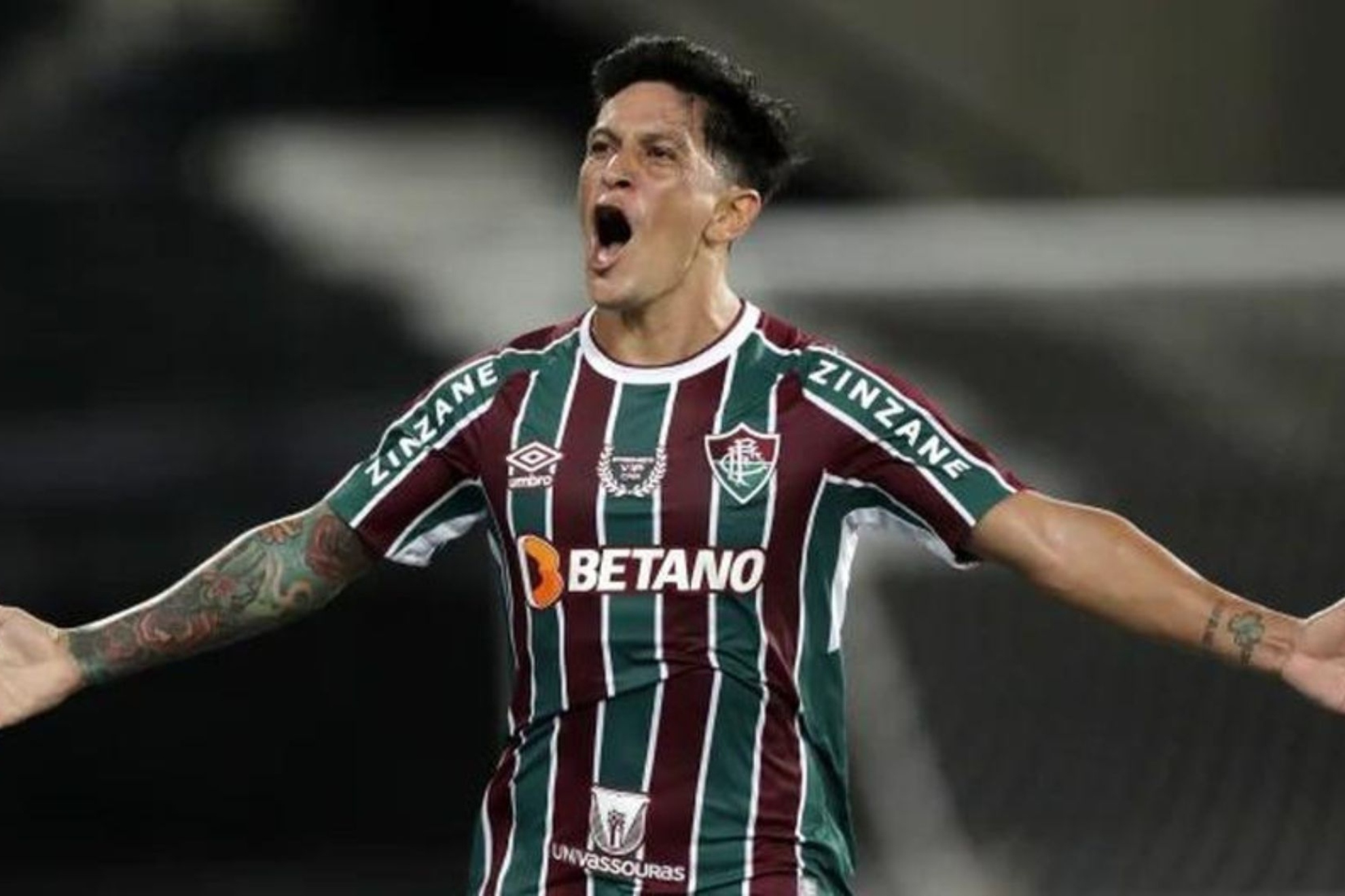 Germán Cano festeja un gol con el Fluminense.