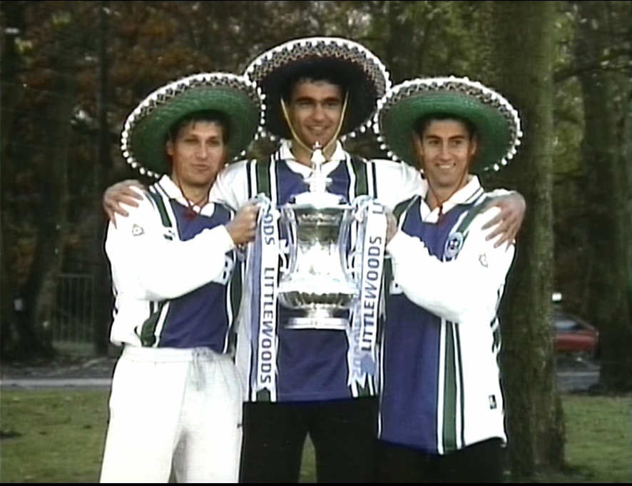 Roberto Martnez, Jess Seba e Isidro Daz durante su etapa como jugadores del Wigan