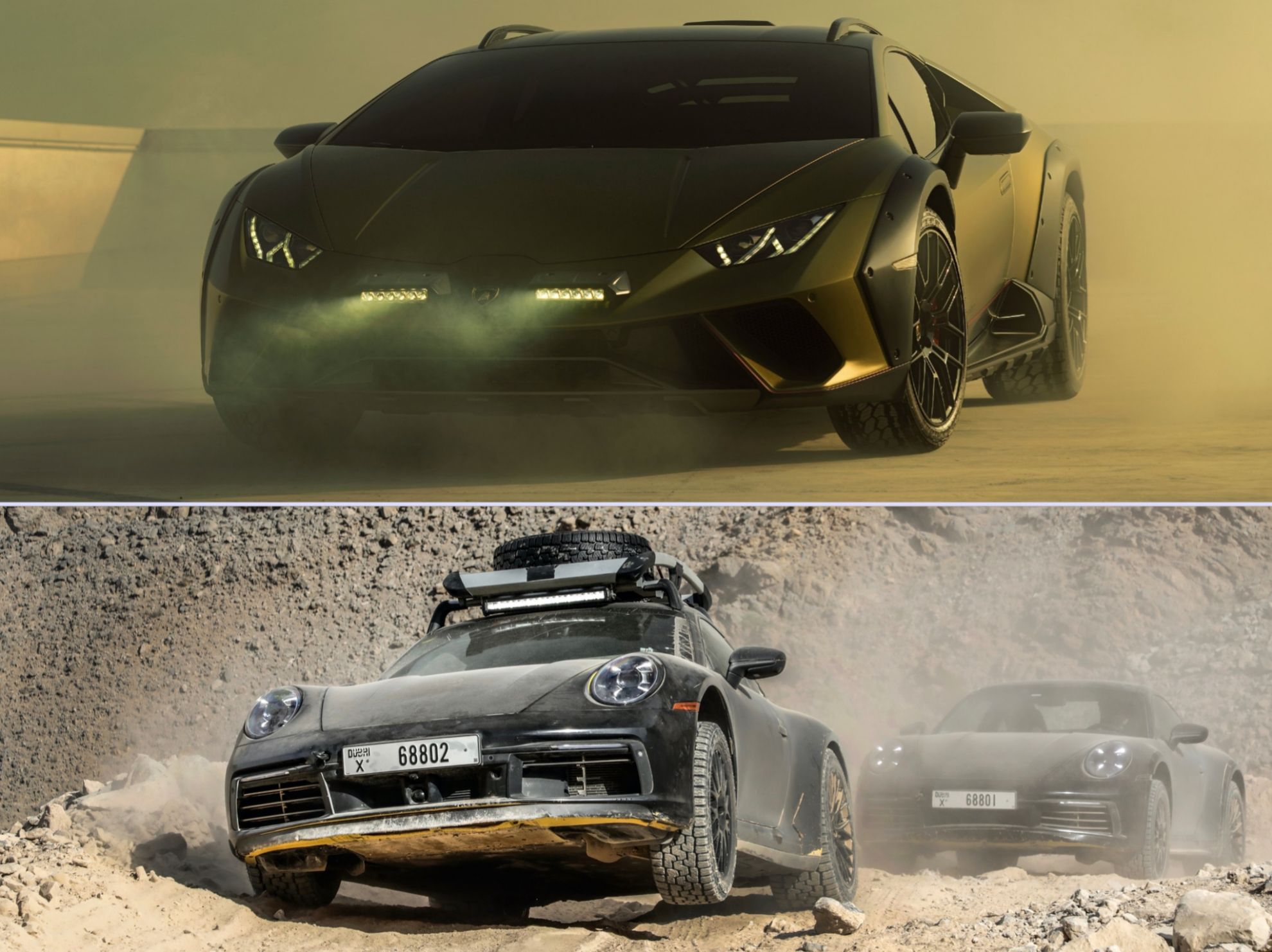 El Lamborghini Huracán y el Porsche 911 también van a medirse fuera del asfalto.