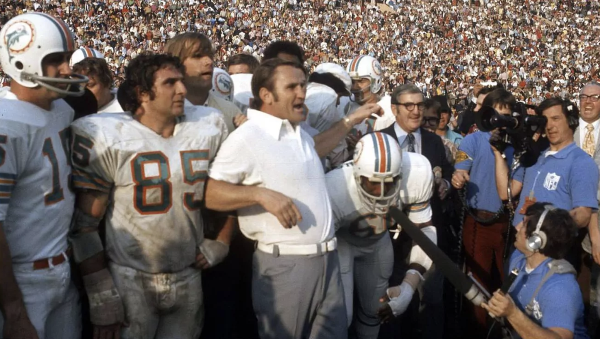 The 1972 Miami Dolphins with Don Shula at the helm