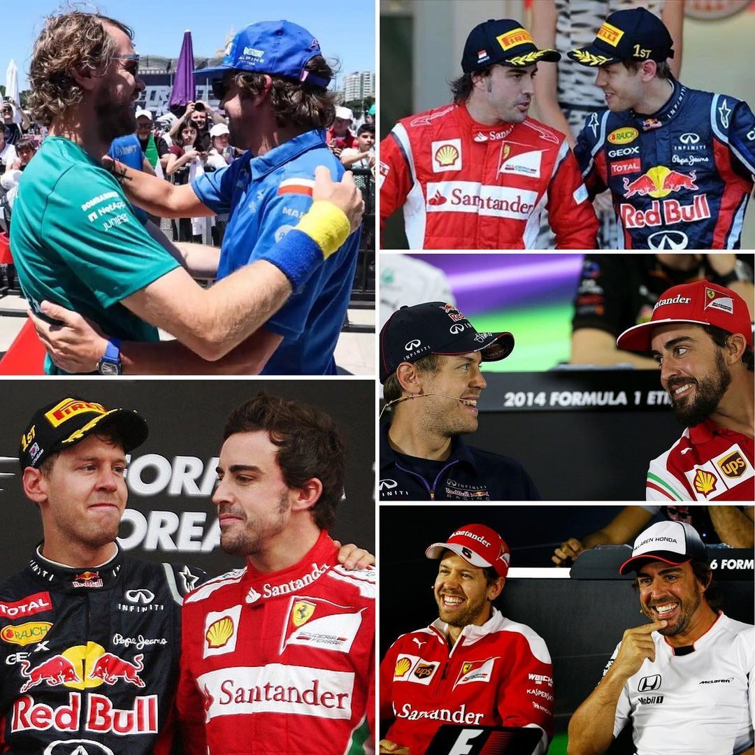 El montaje de fotos que ha preparado Alonso para despedir a Vettel