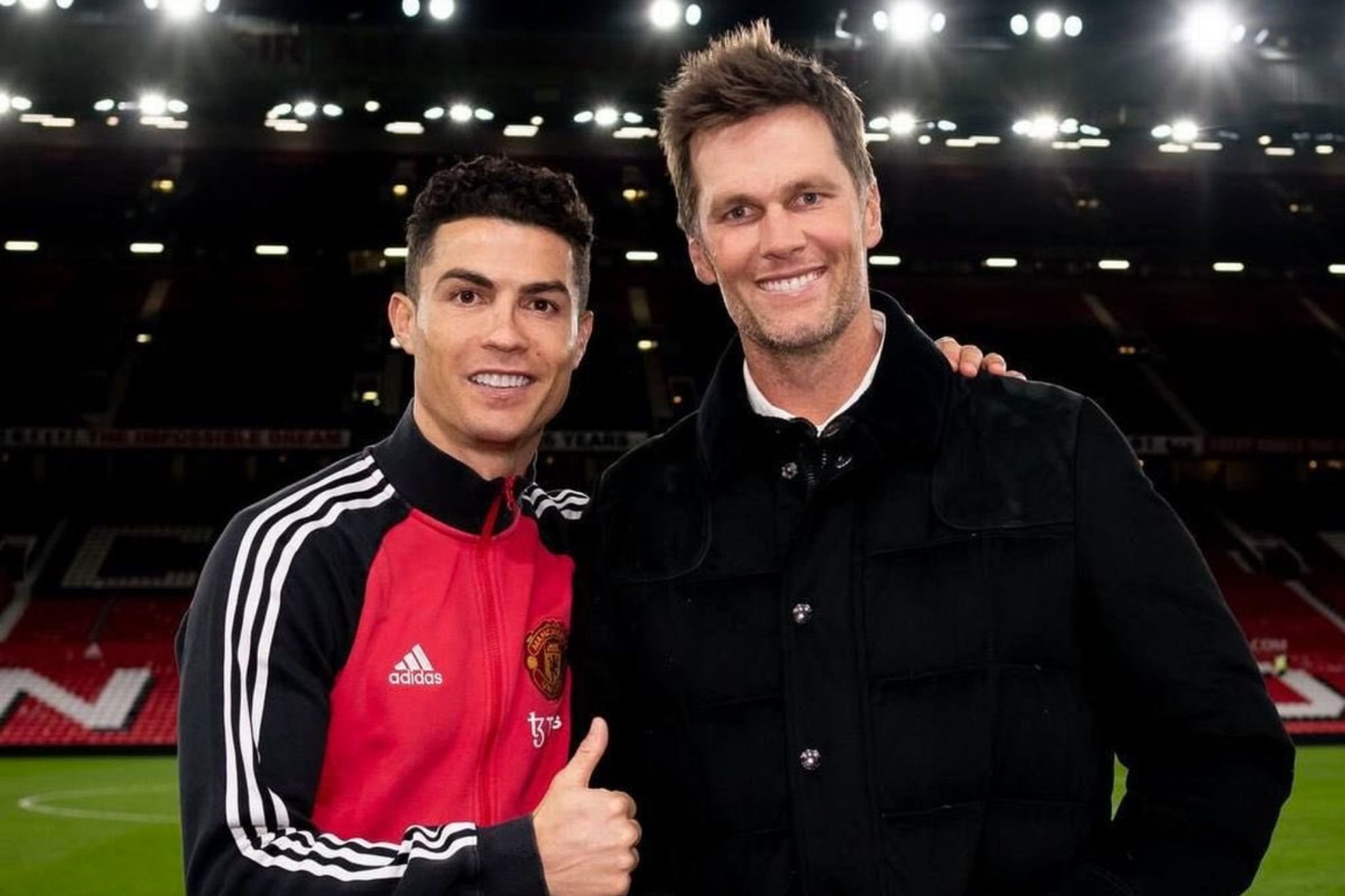 Cristiano Ronaldo and Tom Brady meeting after Manchester United-Tottenham at Old Trafford on March 12th.