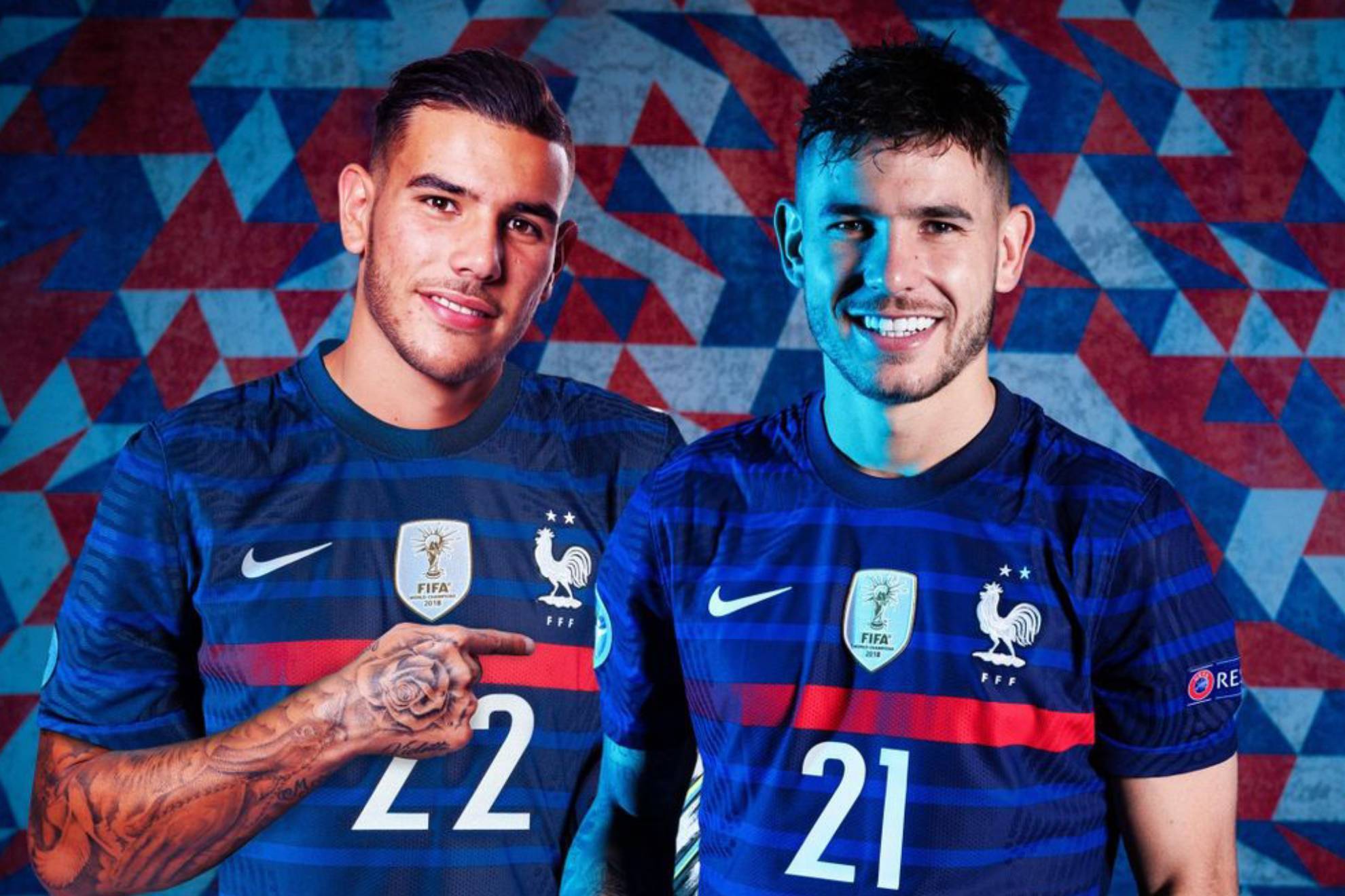 Theo y Lucas Hernández, con la camiseta de la selección francesa.