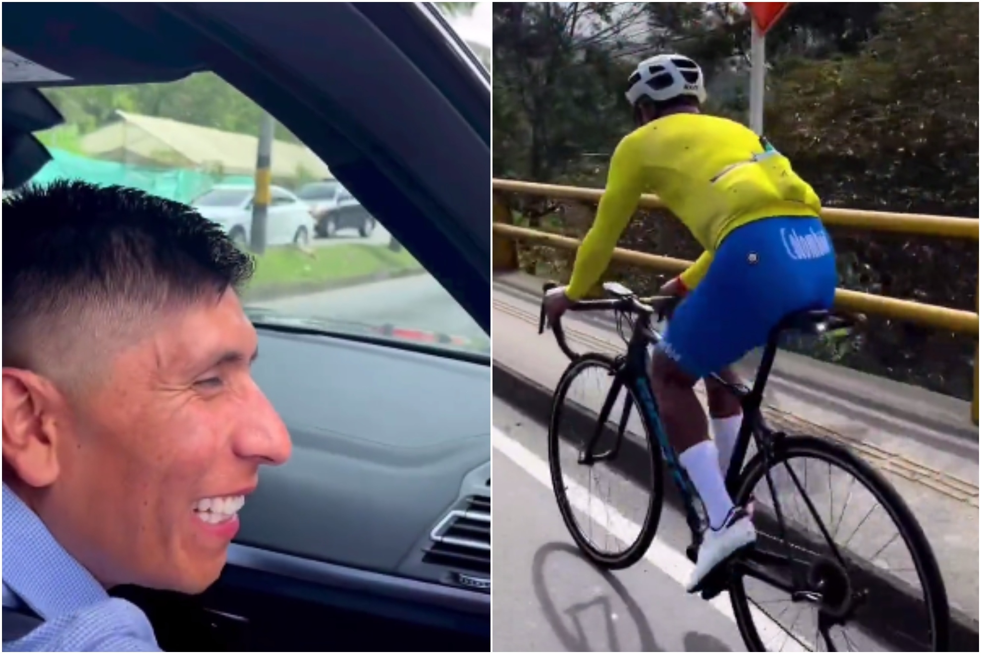 El sorpresn que se llev este ciclista al ser animado por una estrella mundial